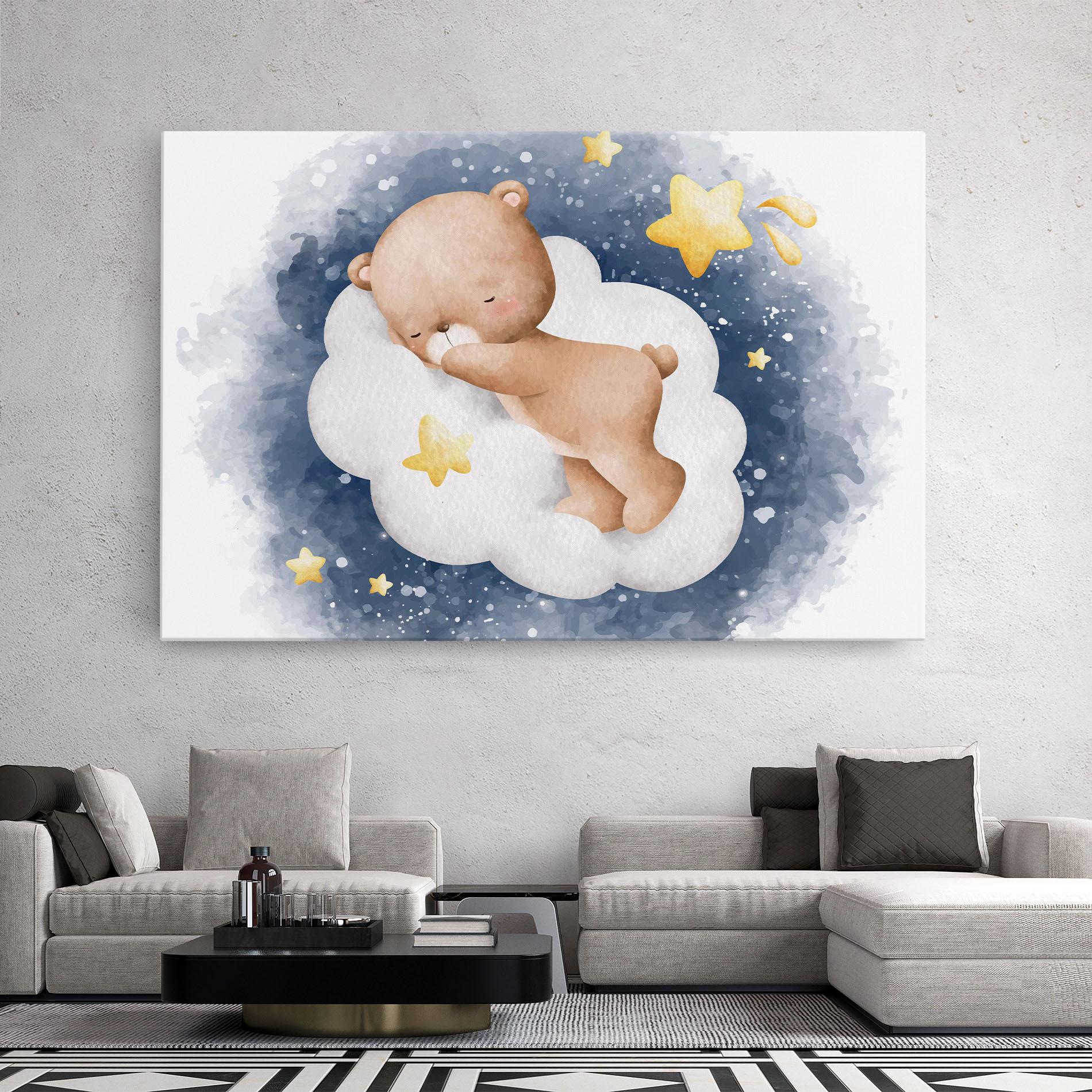 Tablou Canvas Bear Cloud Sleep mockup 2
