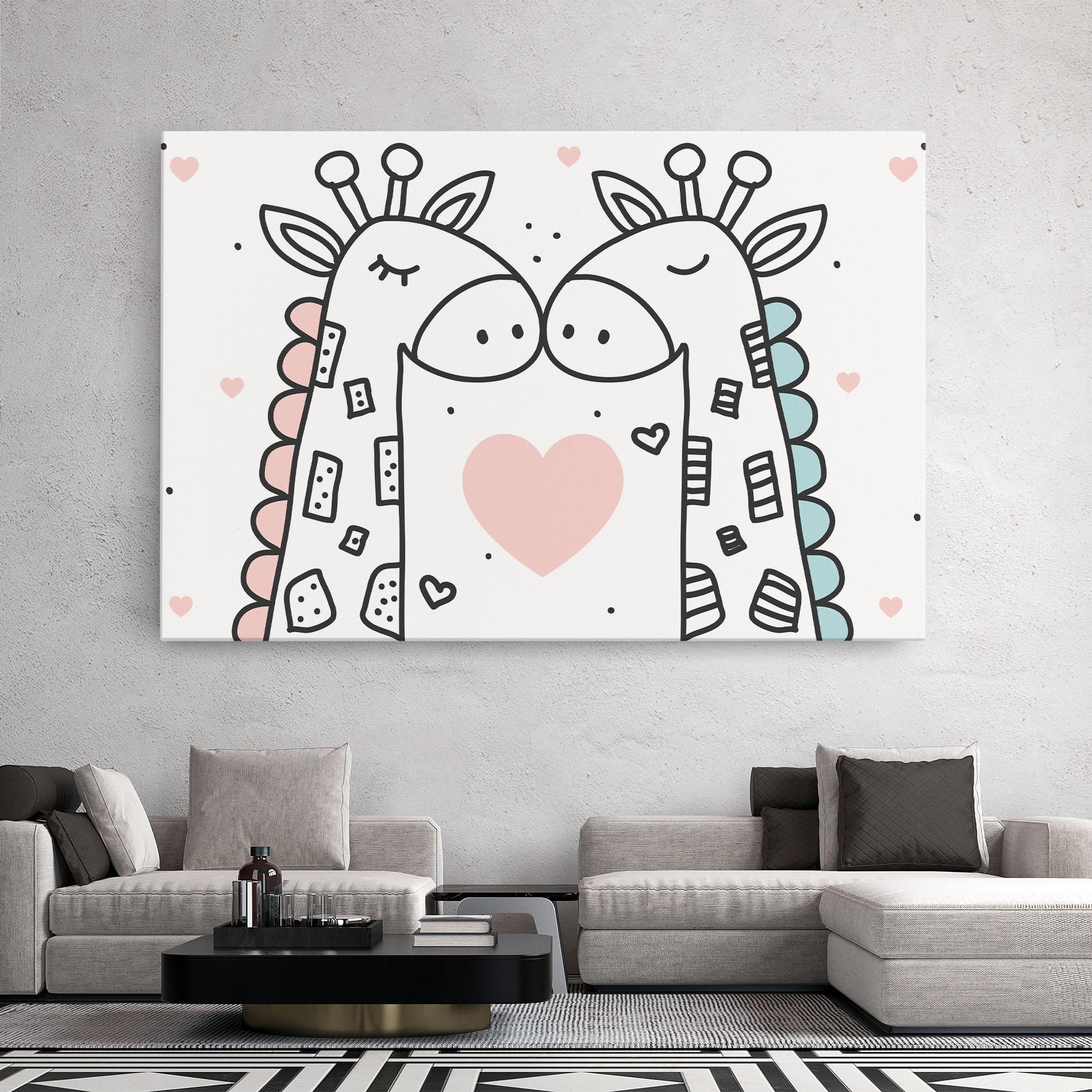 Tablou Canvas Giraffe Couple mockup 2