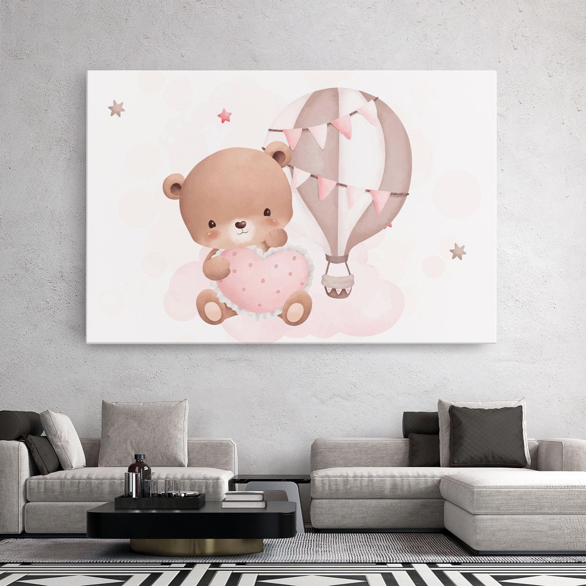 Tablou Canvas Pink Heart Bear mockup 2