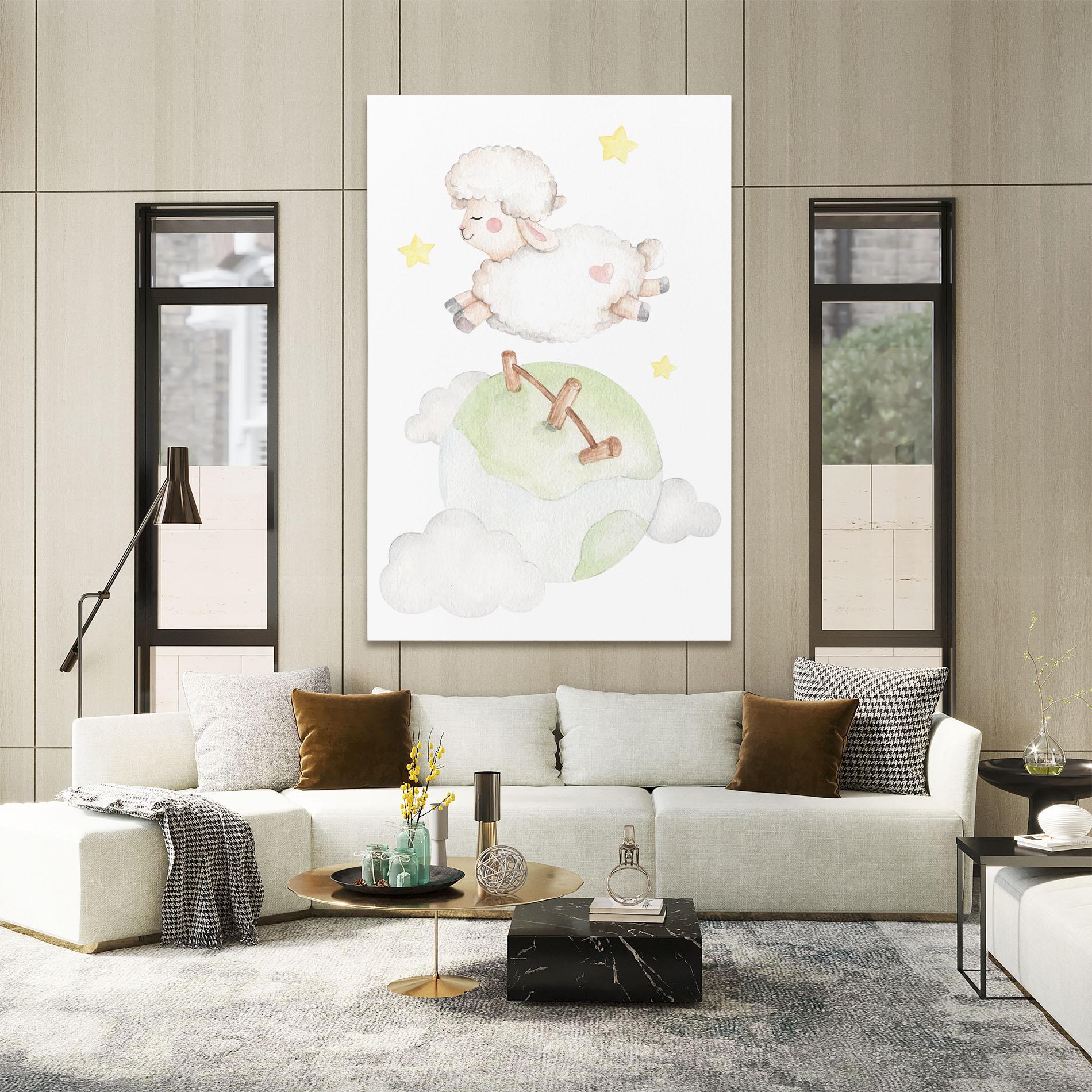 Tablou Canvas Sheep Jump mockup 2