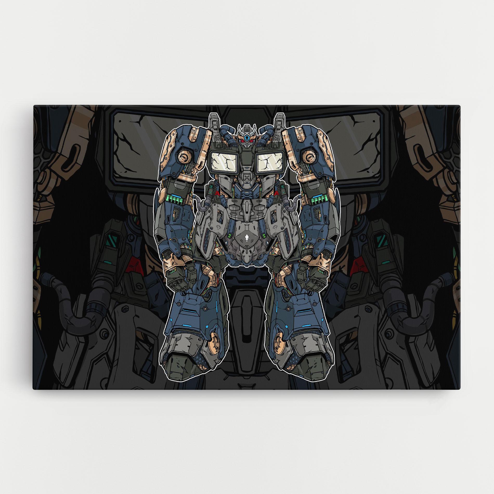 Tablou Canvas Blue Green Robot mockup 0