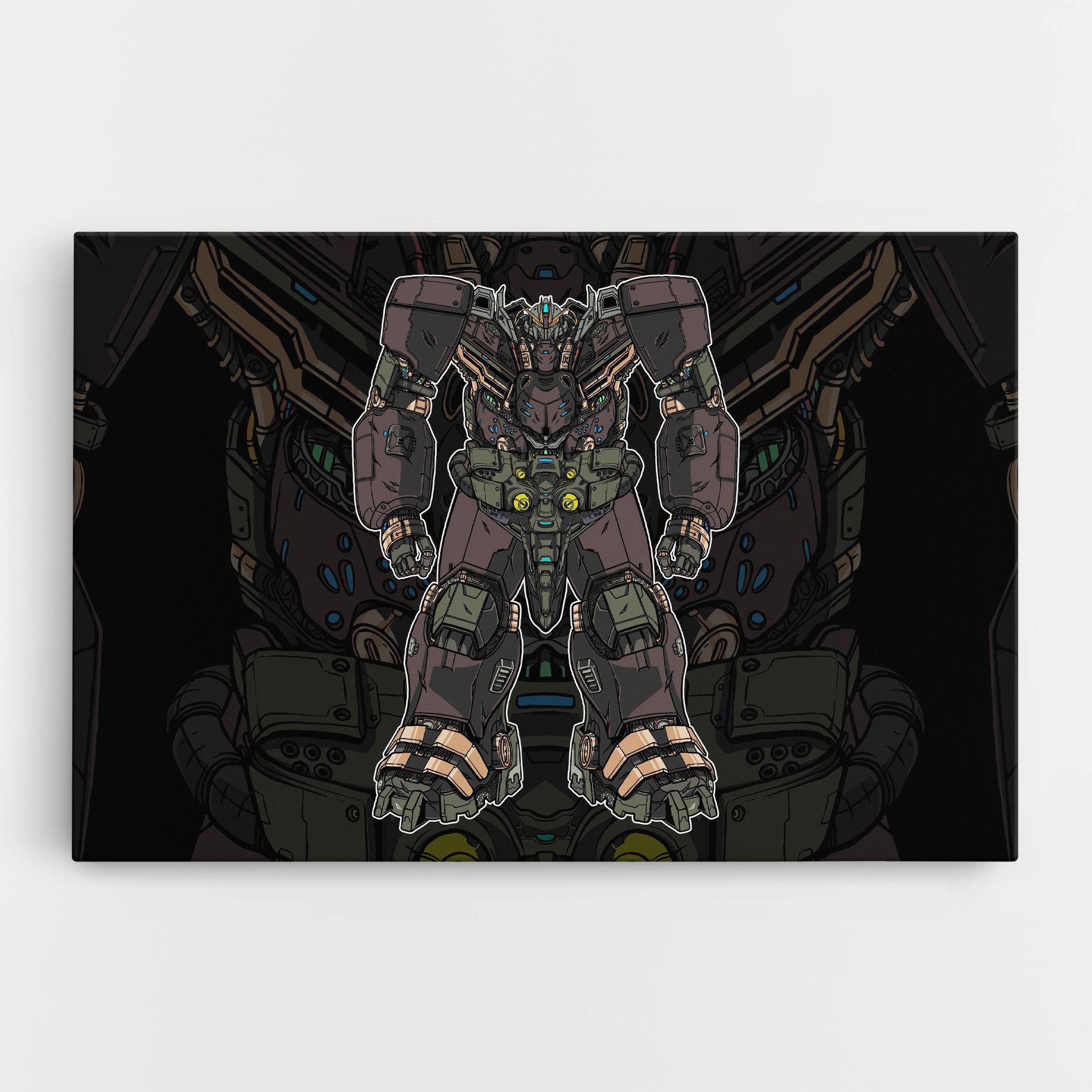 Tablou Canvas Brown Grey Robot mockup 0