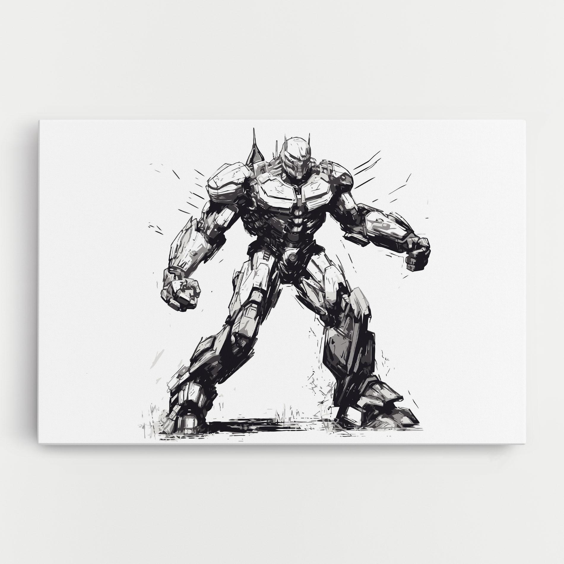 Tablou Canvas Grey White Robot mockup 0