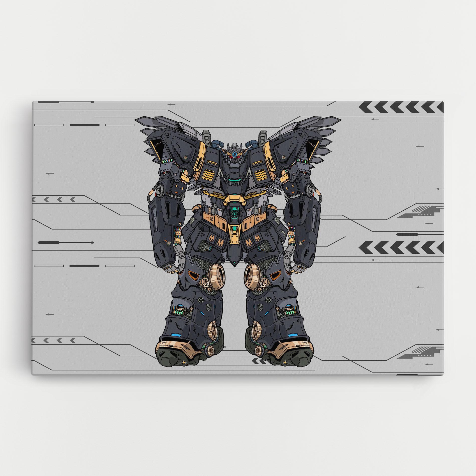 Tablou Canvas Grey Yelloy Robot mockup 0
