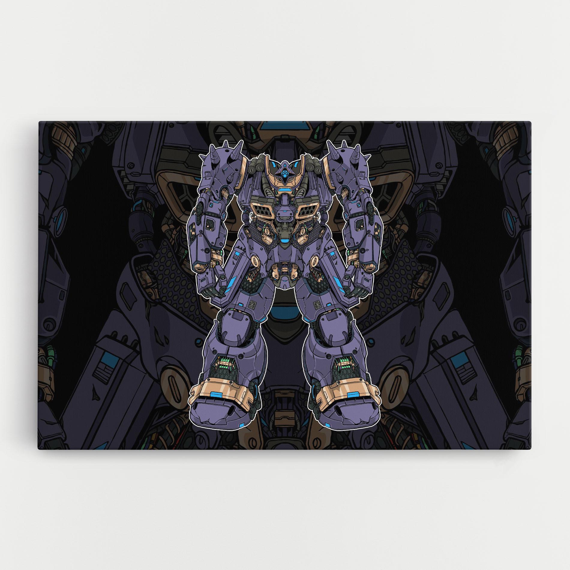 Tablou Canvas Purple Cream Robot mockup 0