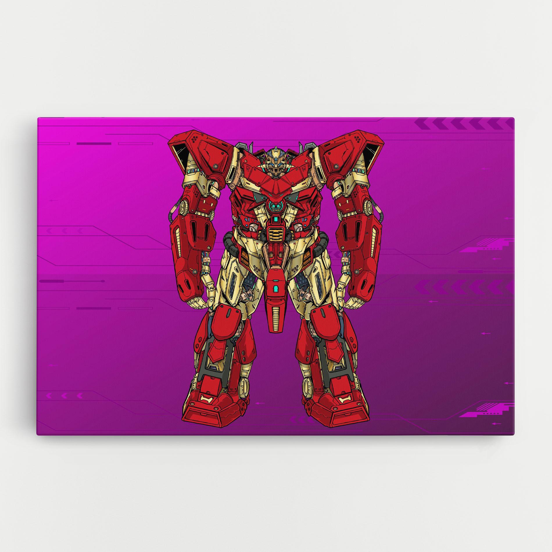 Tablou Canvas Red Cream Robot mockup 0