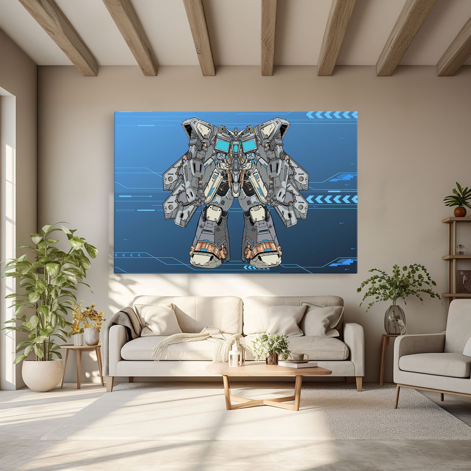 Blue Grey Robot mockup 6