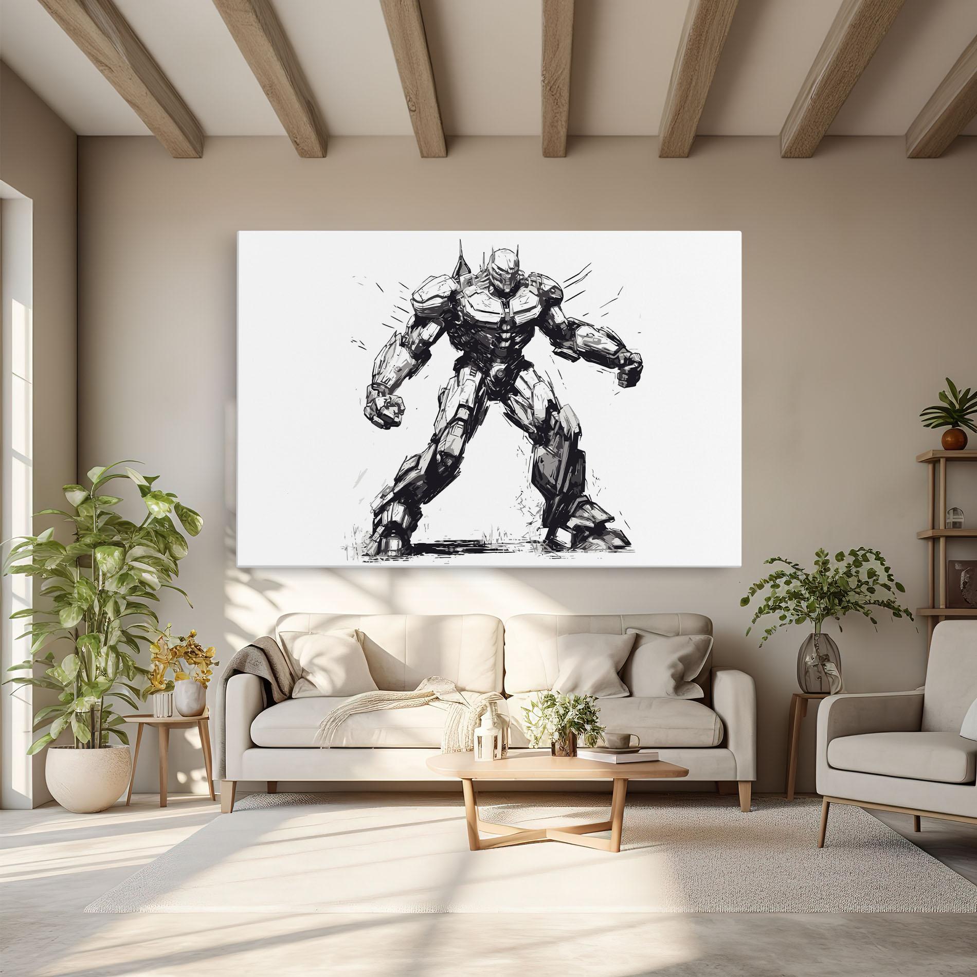 Tablou Canvas Grey White Robot mockup 6