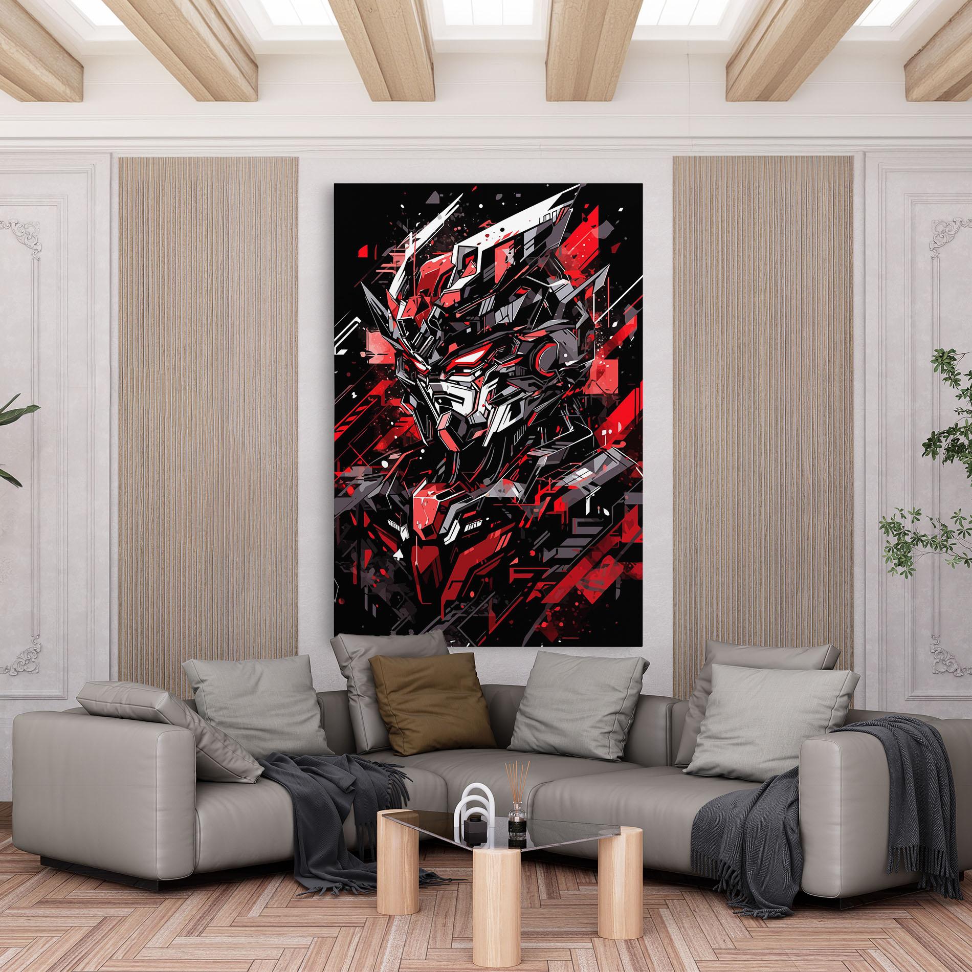 Tablou Canvas Red Grey Robot mockup 6