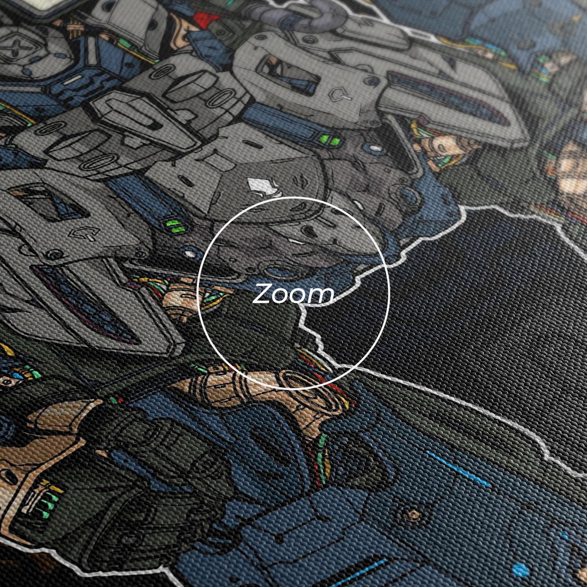 Tablou Canvas Blue Green Robot mockup 3