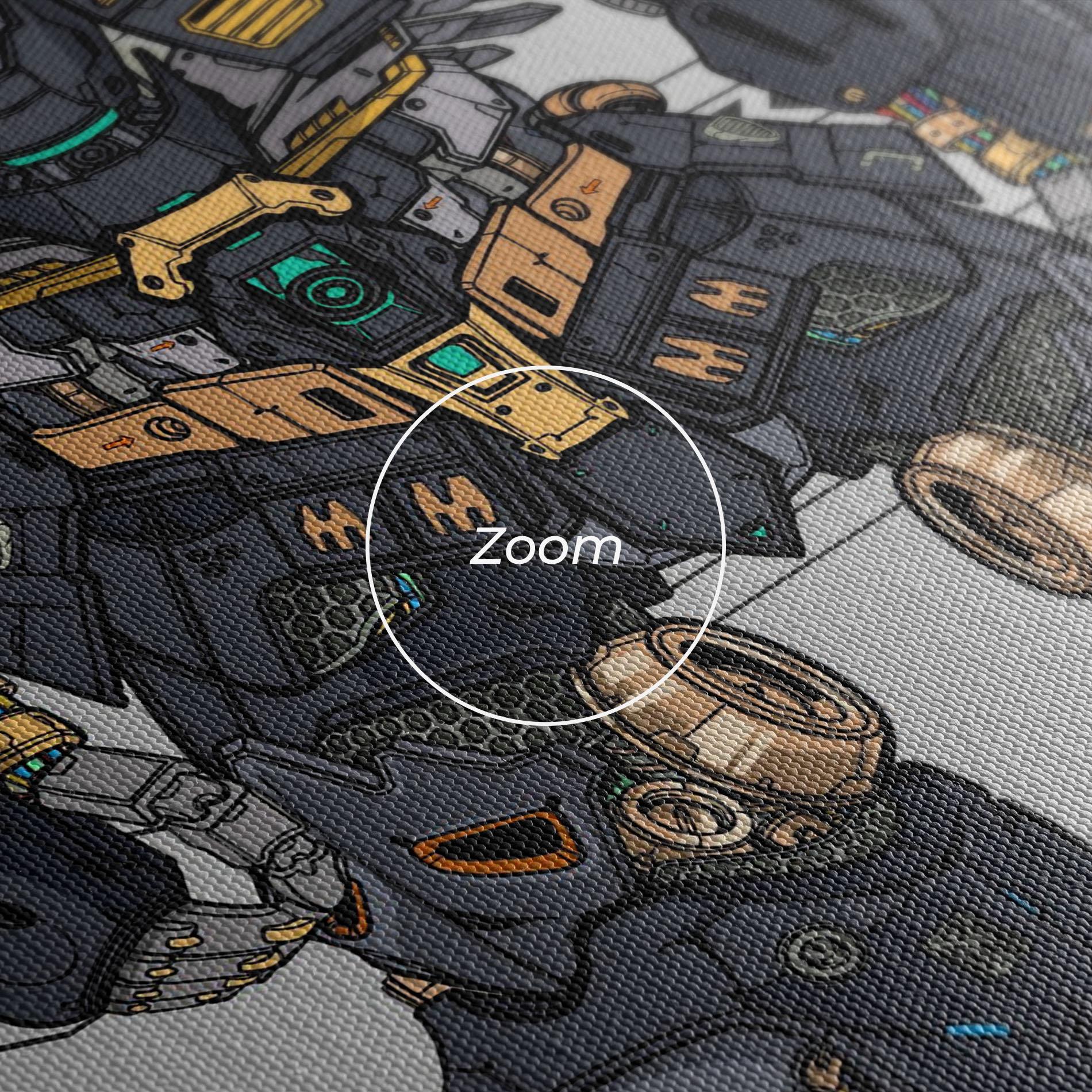 Tablou Canvas Grey Yelloy Robot mockup 3
