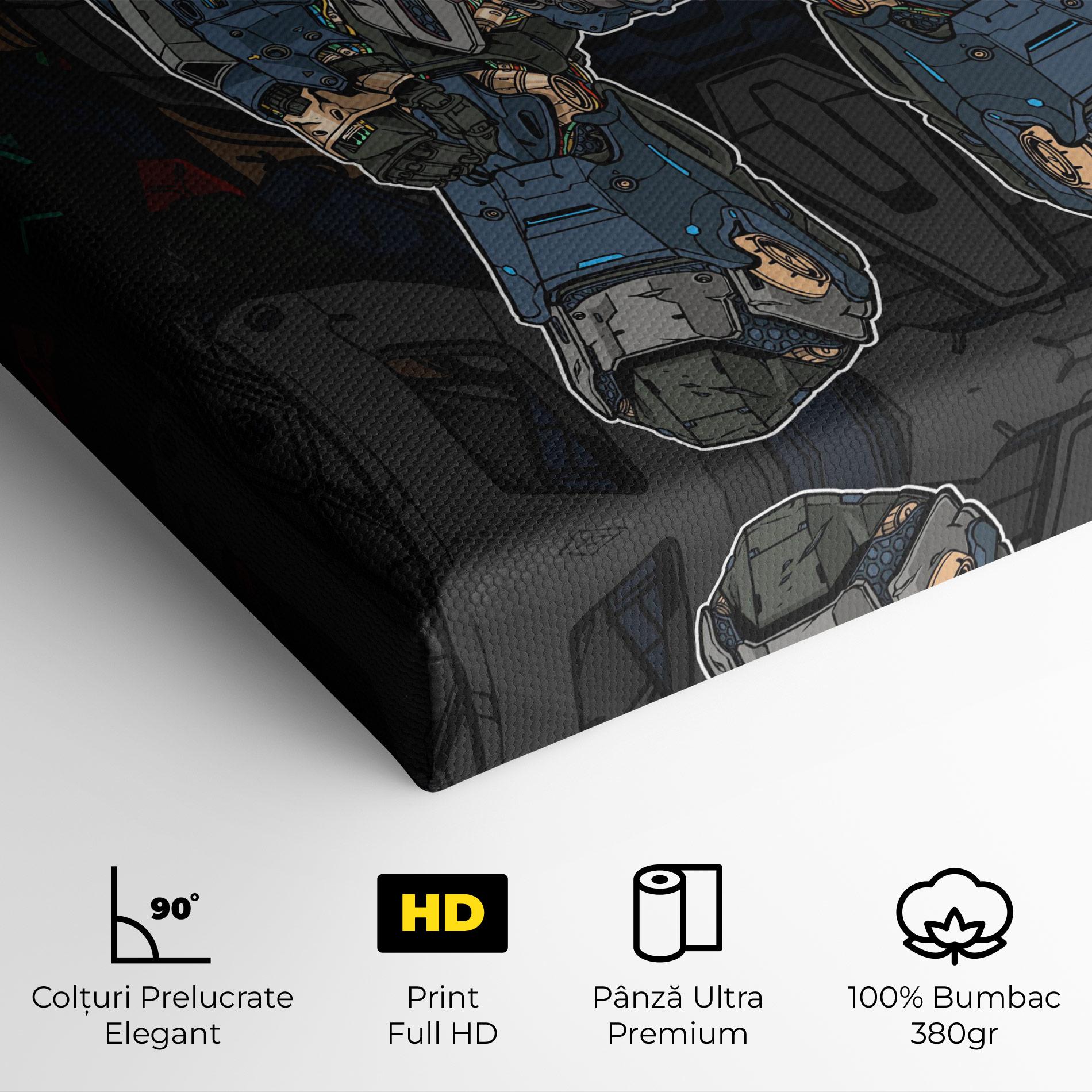 Tablou Canvas Blue Green Robot mockup 4