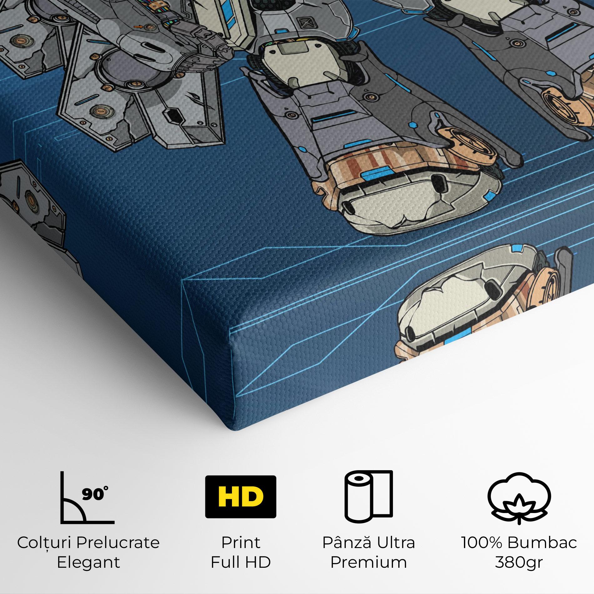 Tablou Canvas Blue Grey Robot mockup 4