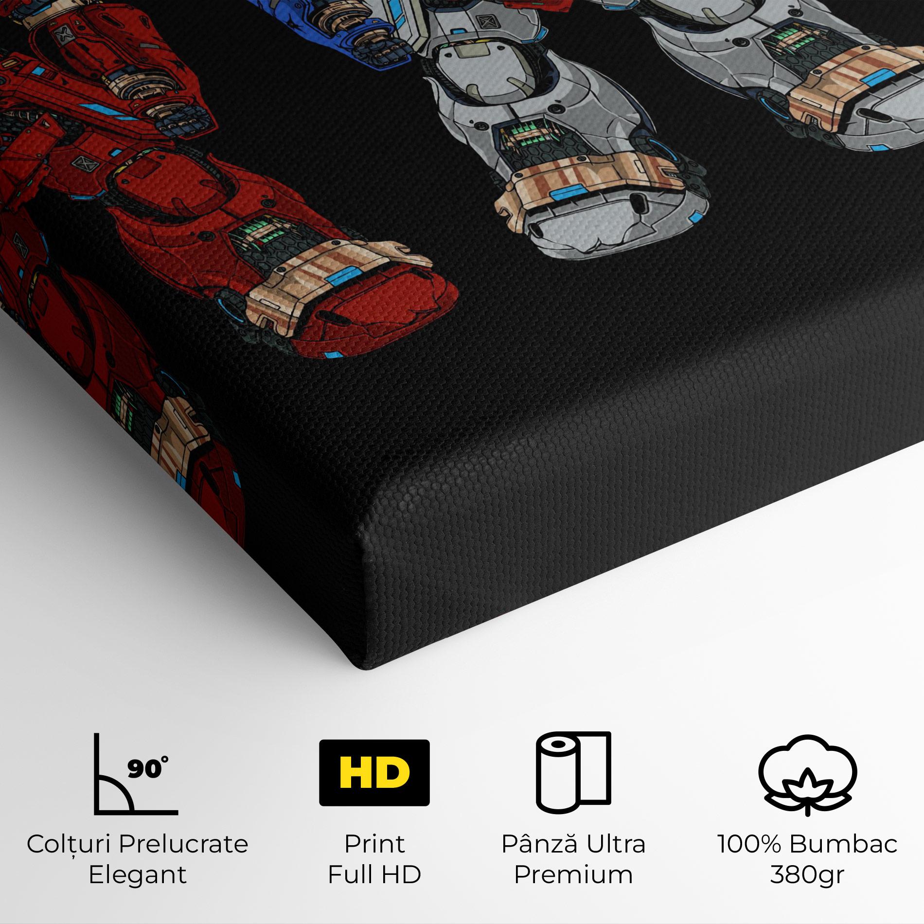 Tablou Canvas Blue Red Robots mockup 4