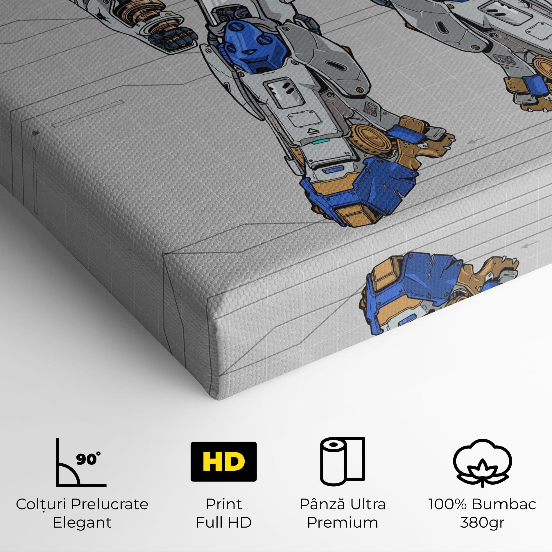 Tablou Canvas Blue Yellow Robot mockup 4