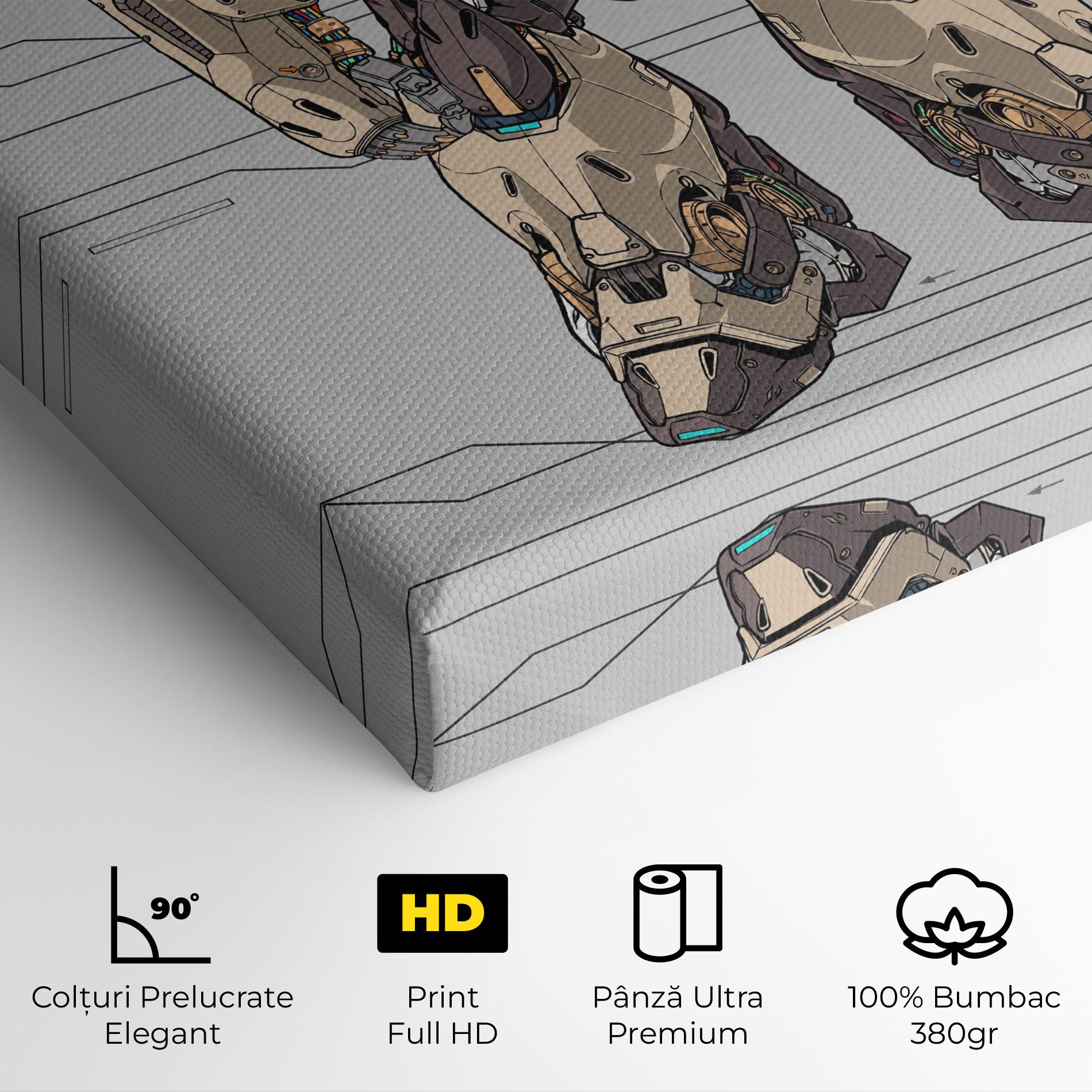 Tablou Canvas Cream Blue Robot mockup 4