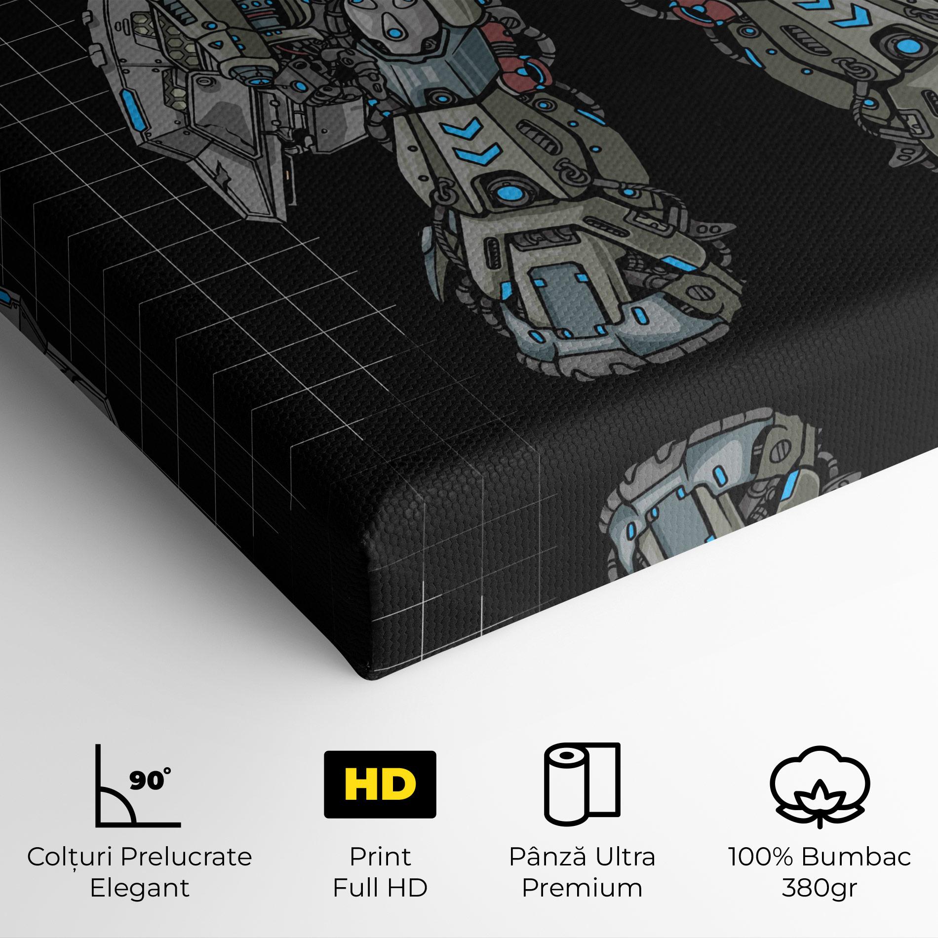 Tablou Canvas Grey Blue Robot mockup 4