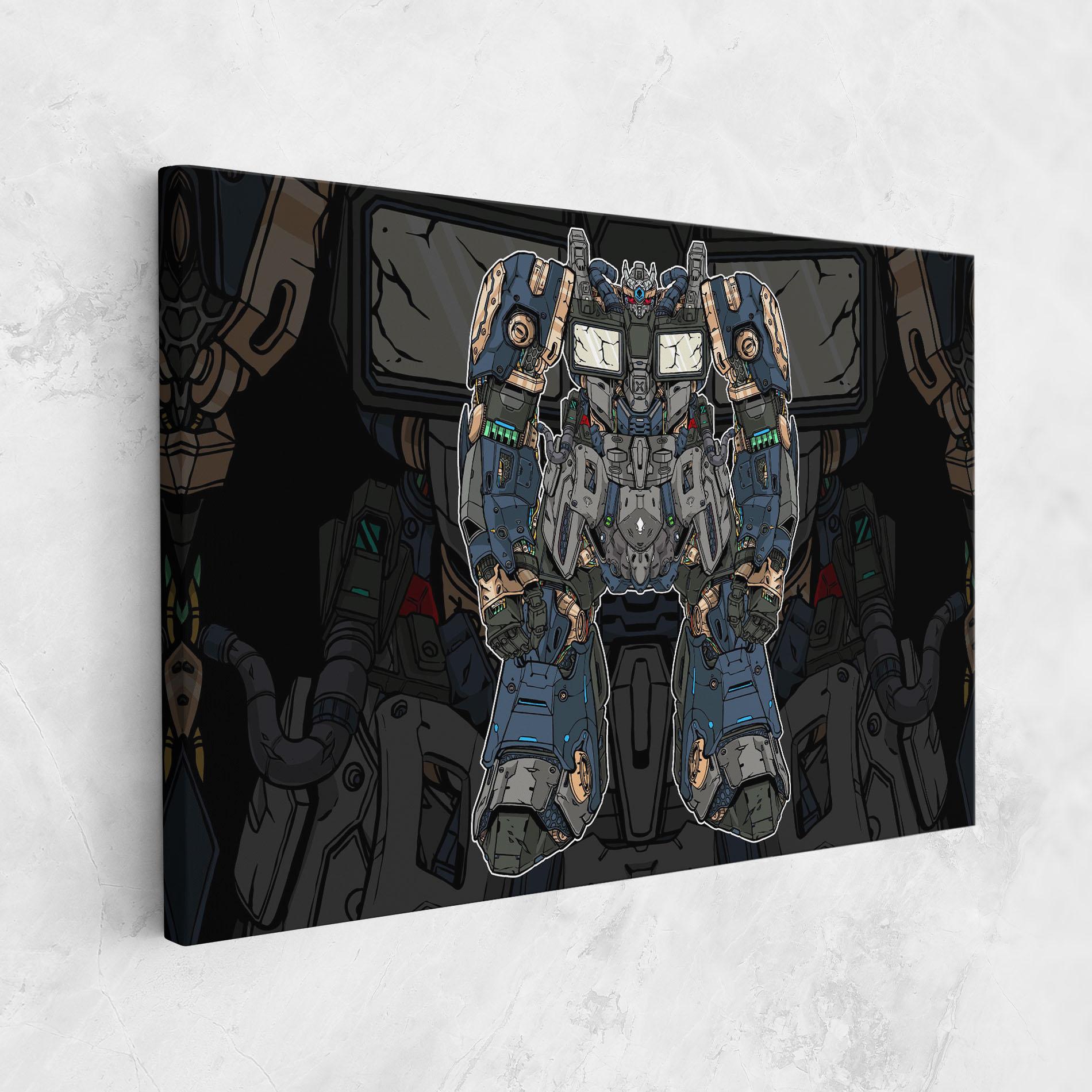 Tablou Canvas Blue Green Robot mockup 1