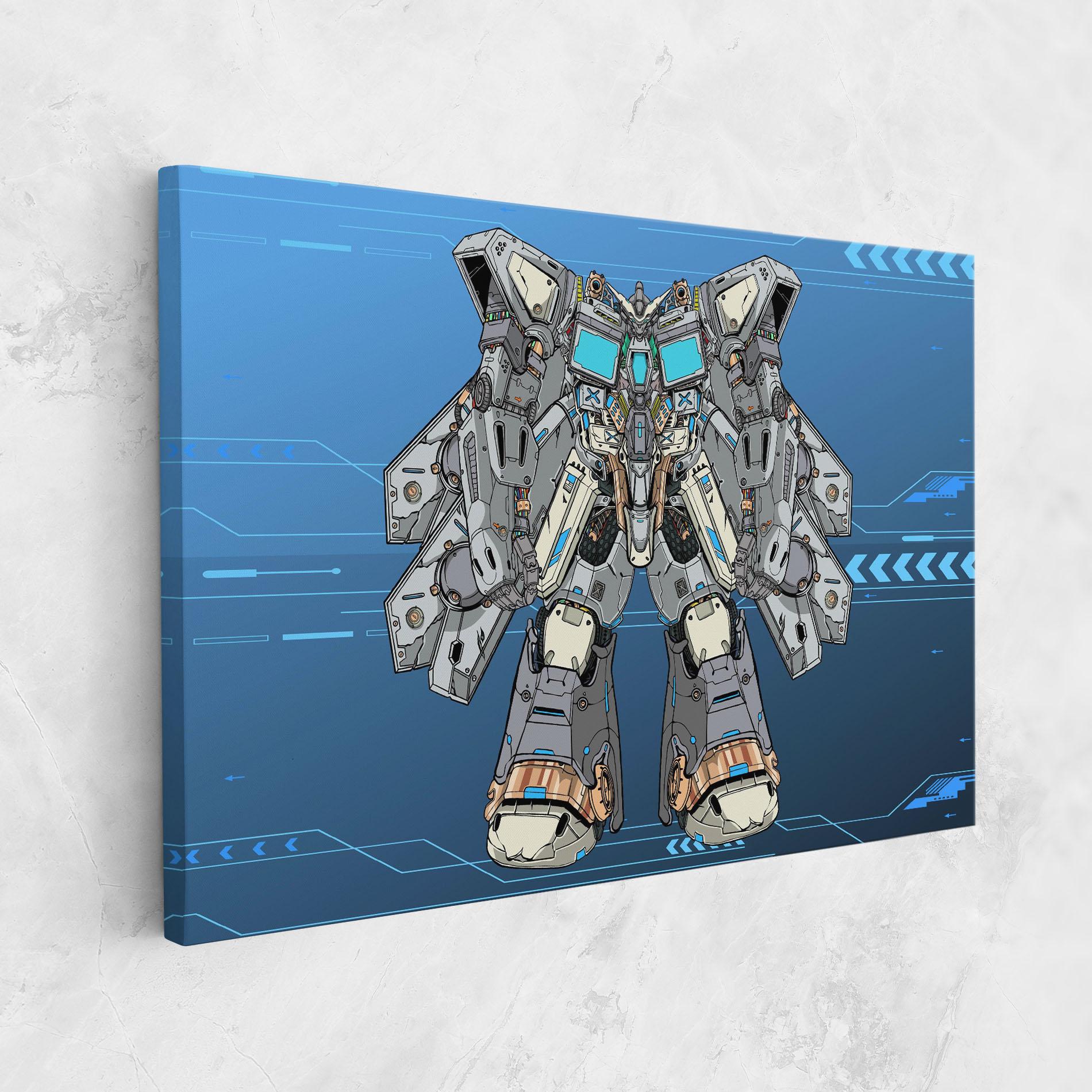 Tablou Canvas Blue Grey Robot mockup 1