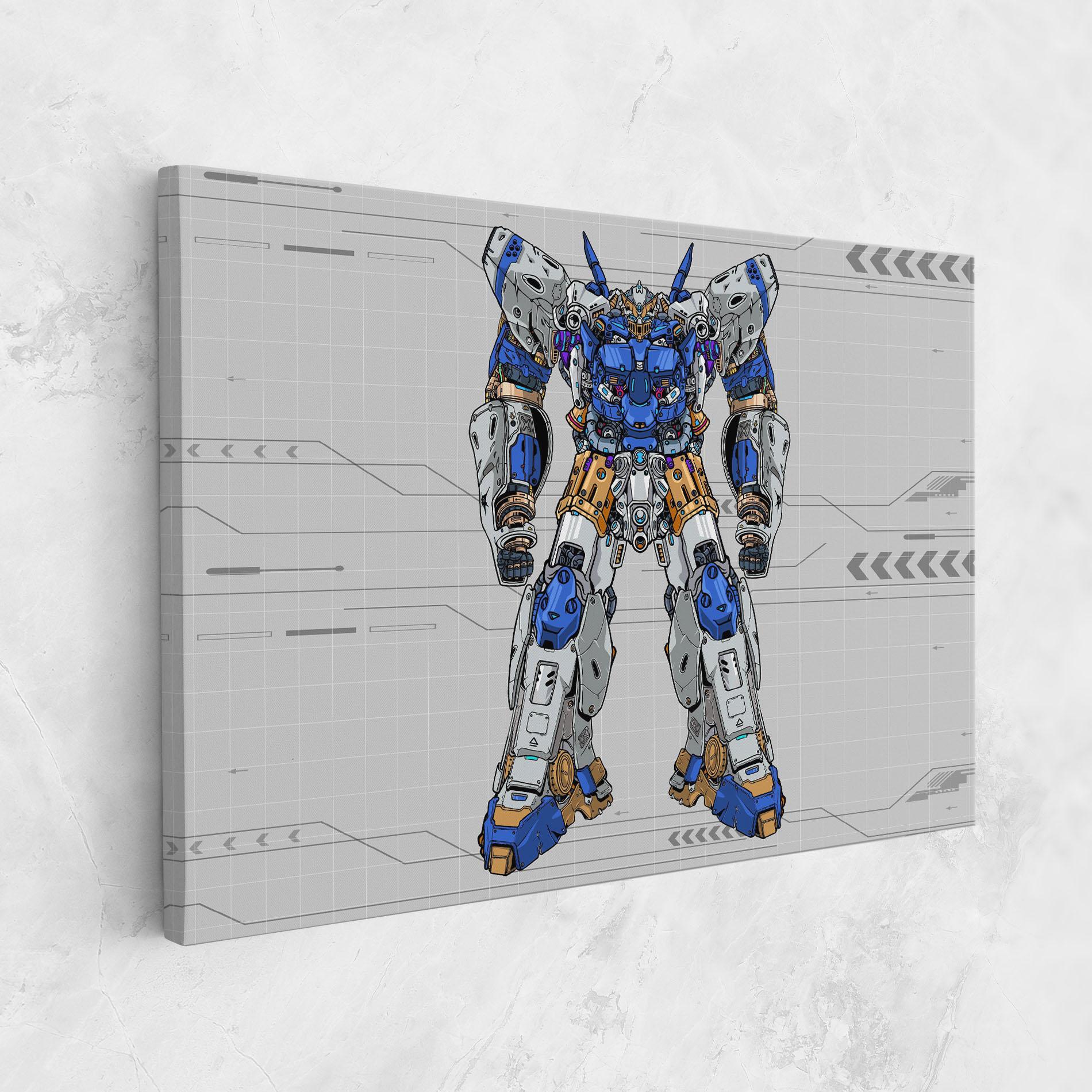 Tablou Canvas Blue Yellow Robot mockup 1
