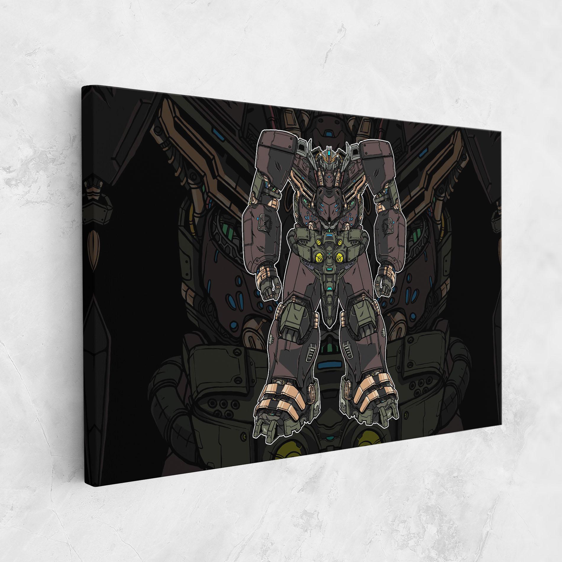 Tablou Canvas Brown Grey Robot mockup 1