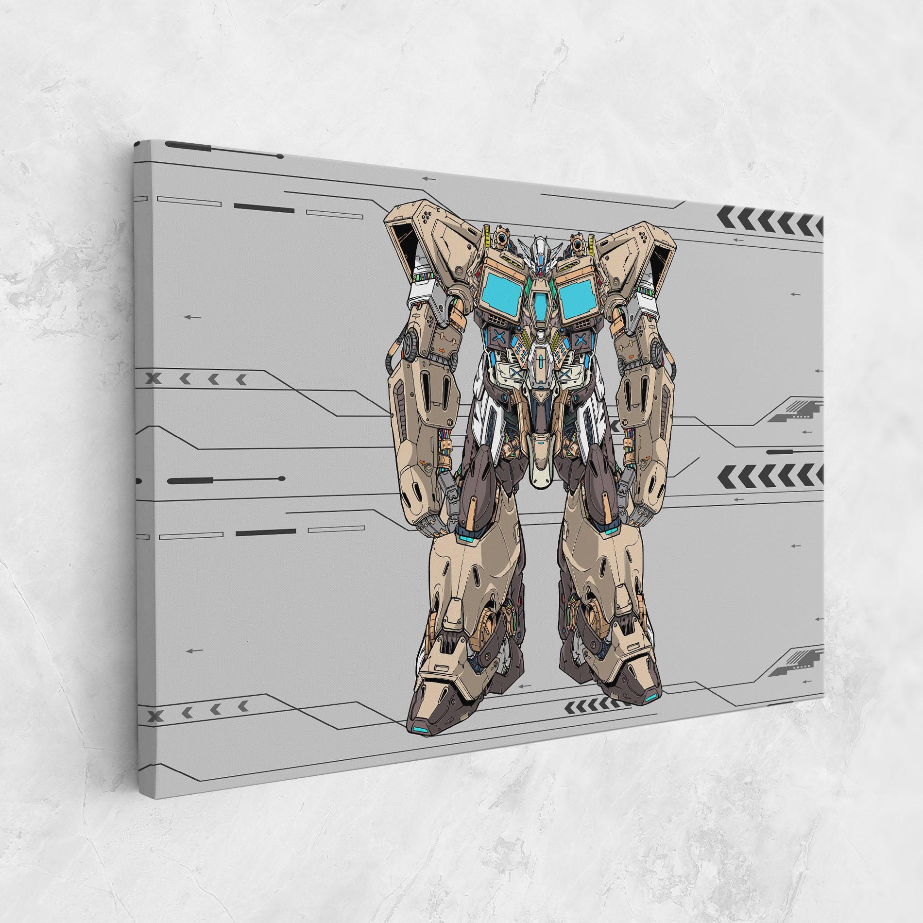 Tablou Canvas Cream Blue Robot mockup 1