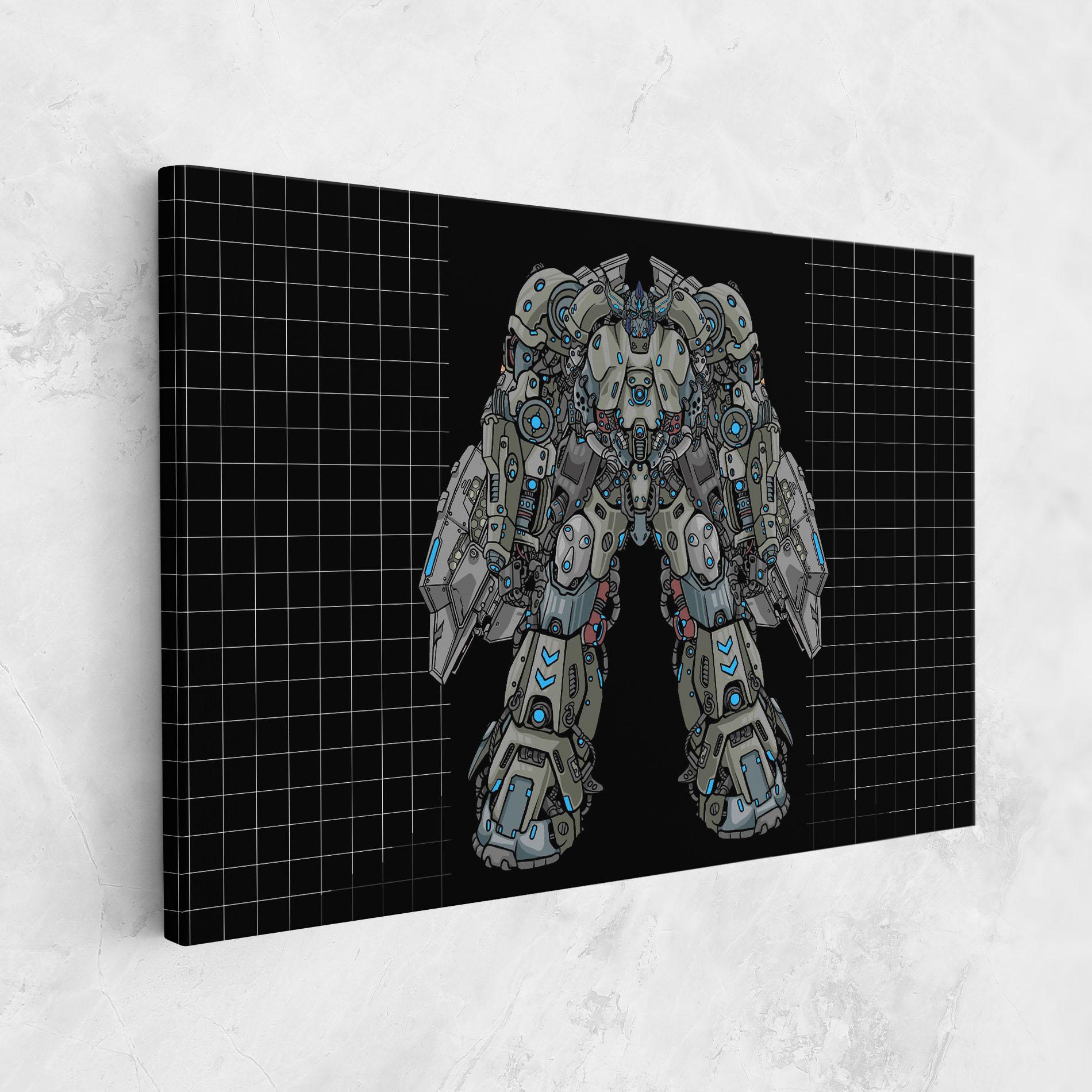 Tablou Canvas Grey Blue Robot mockup 1