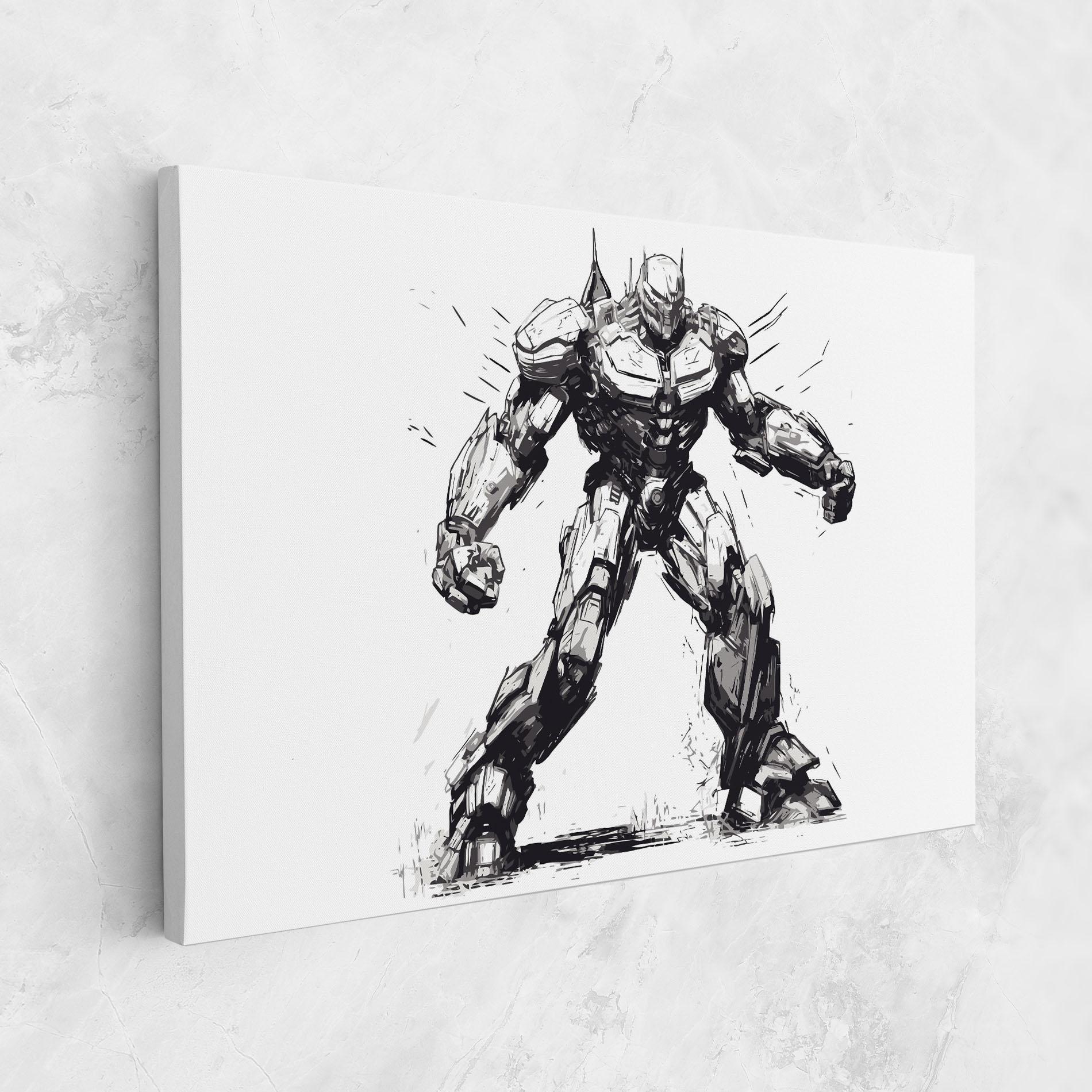 Tablou Canvas Grey White Robot mockup 1
