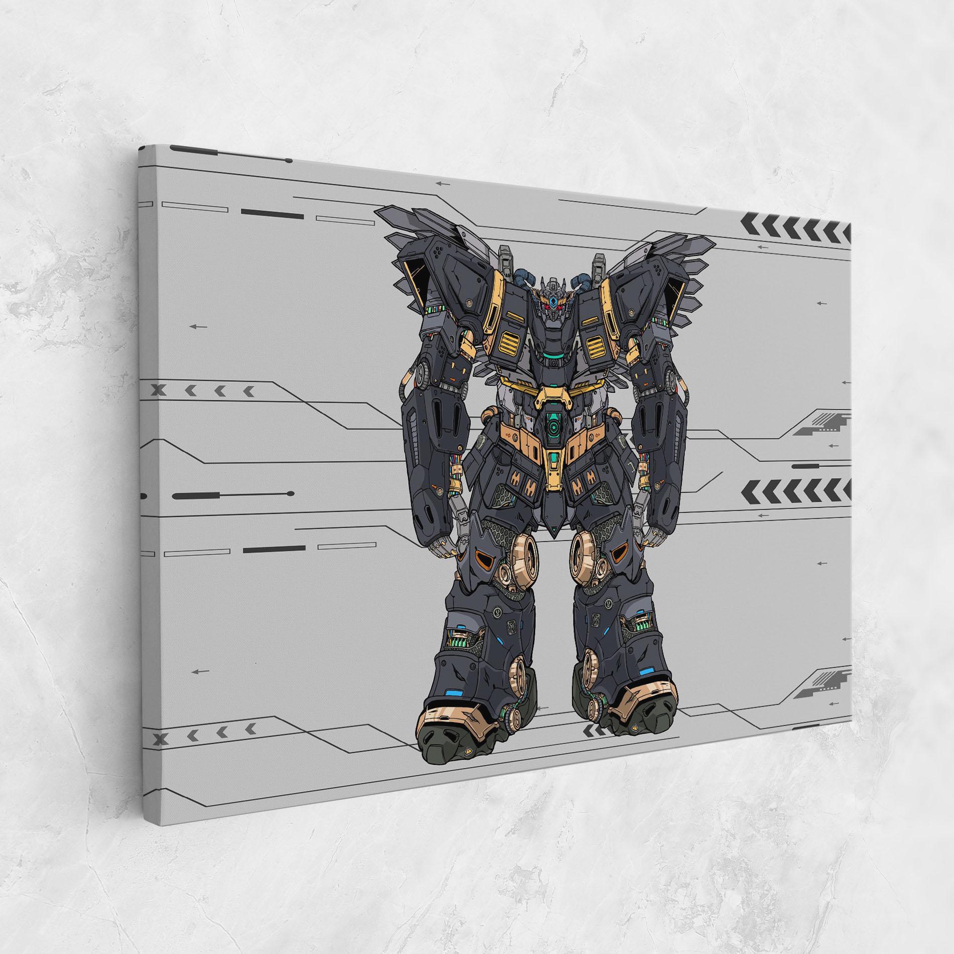 Tablou Canvas Grey Yelloy Robot mockup 1