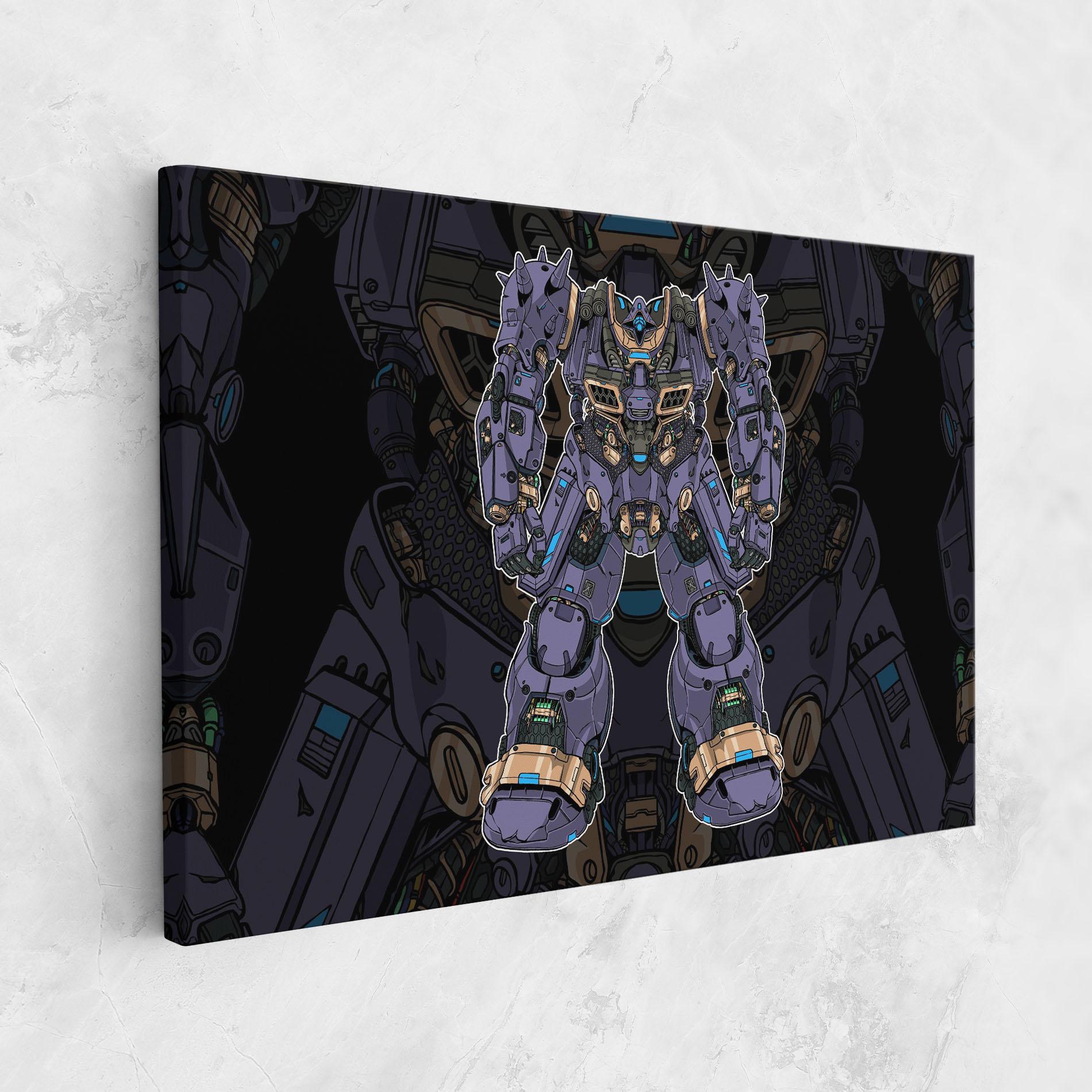 Tablou Canvas Purple Cream Robot mockup 1