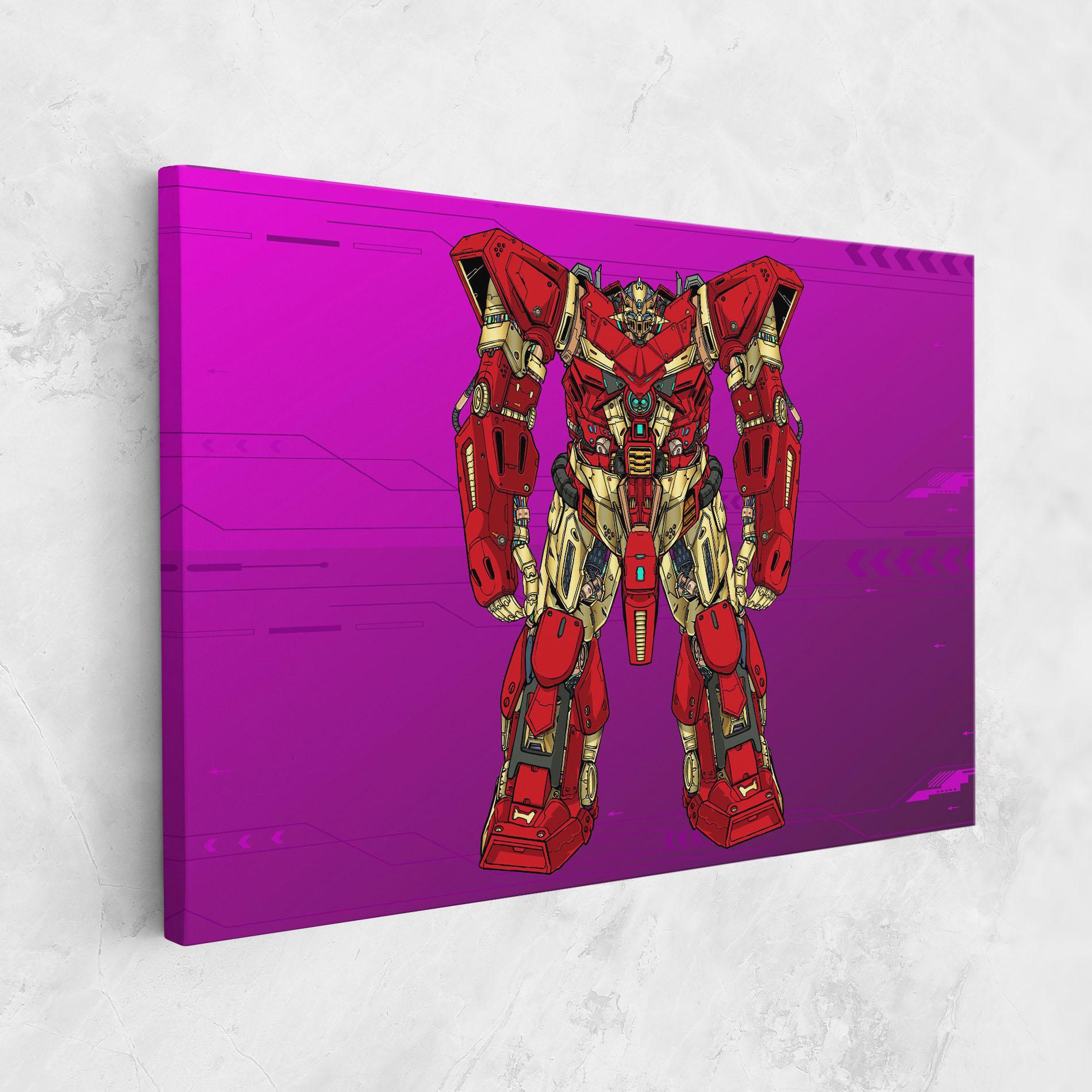 Tablou Canvas Red Cream Robot mockup 1