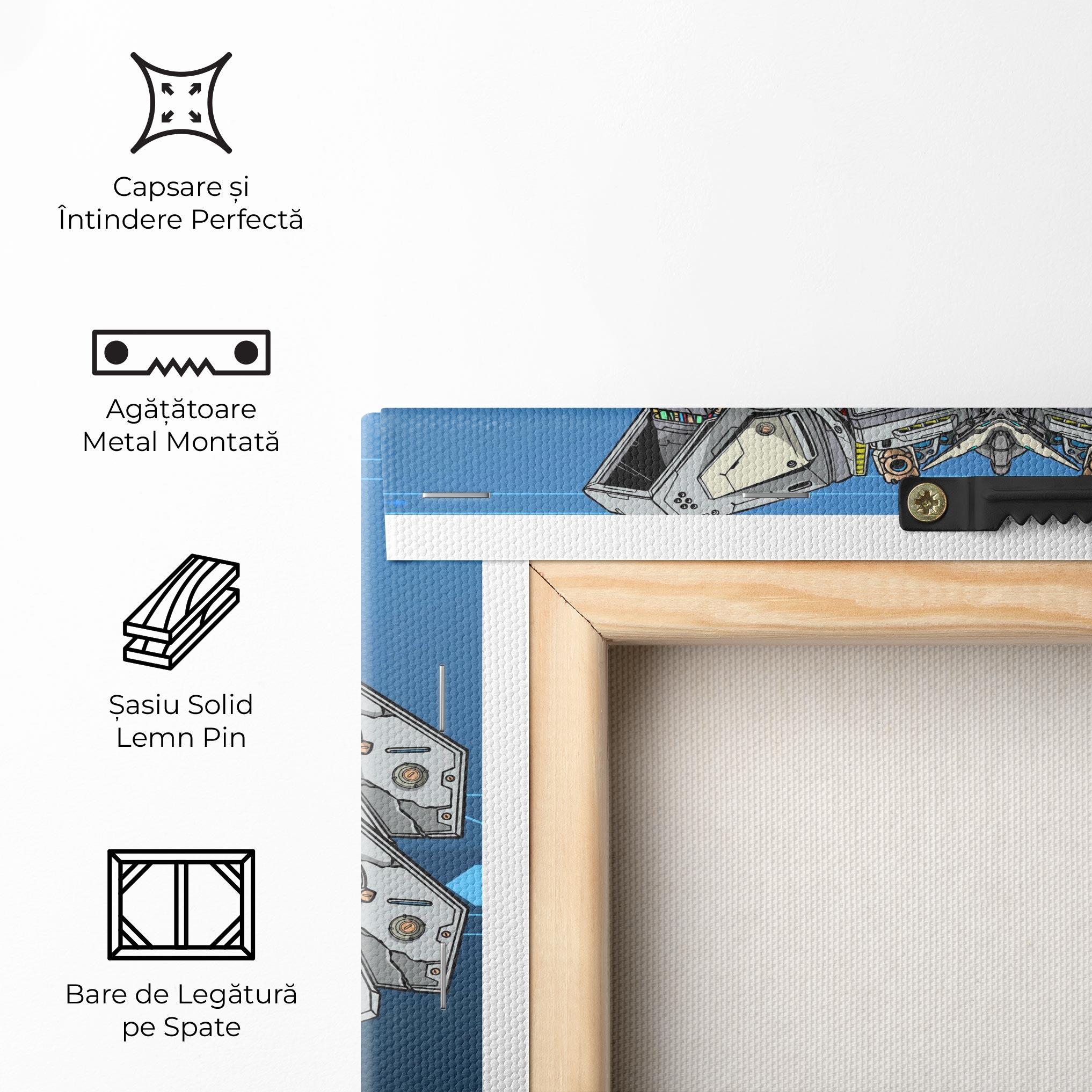 Tablou Canvas Blue Grey Robot mockup 5