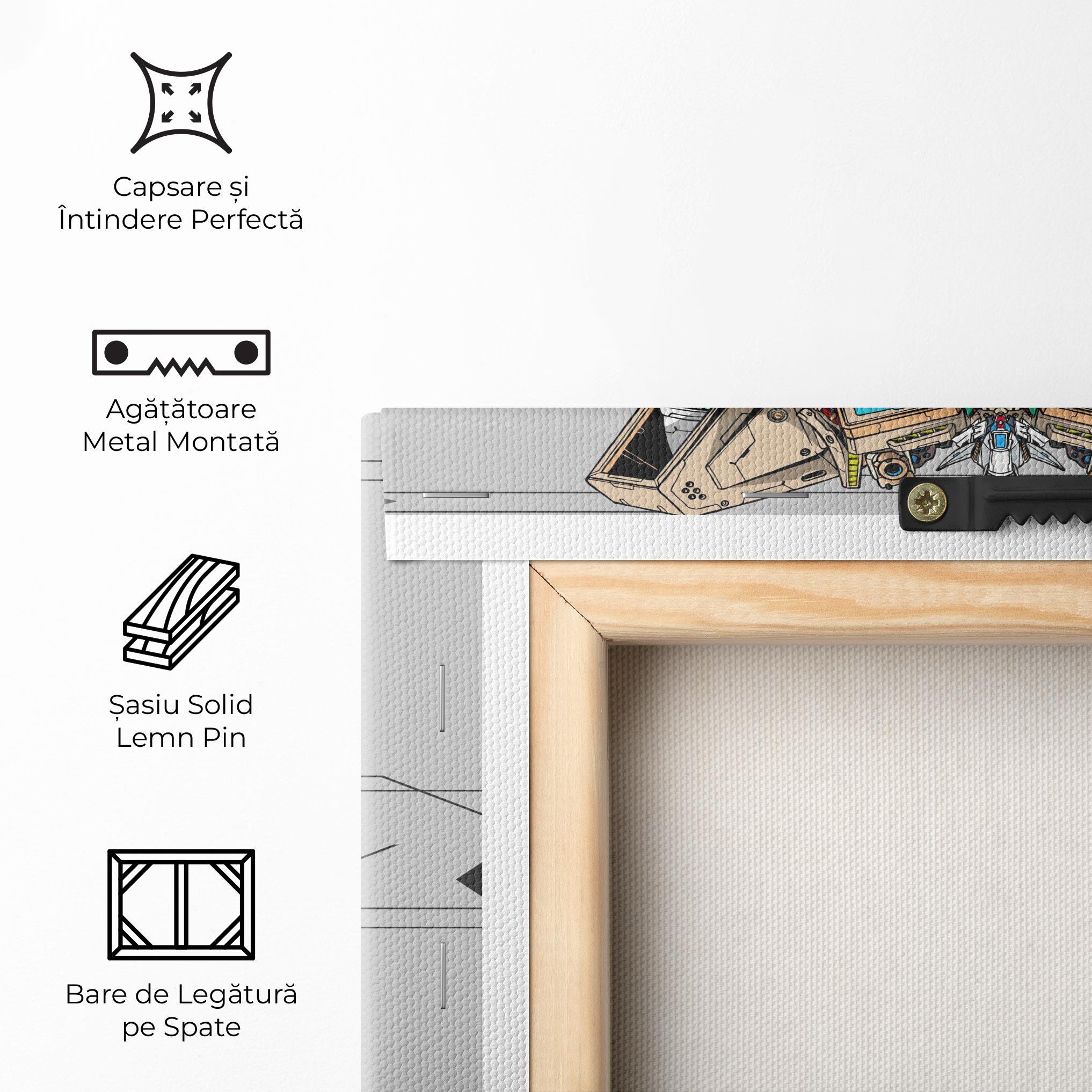 Tablou Canvas Cream Blue Robot mockup 5