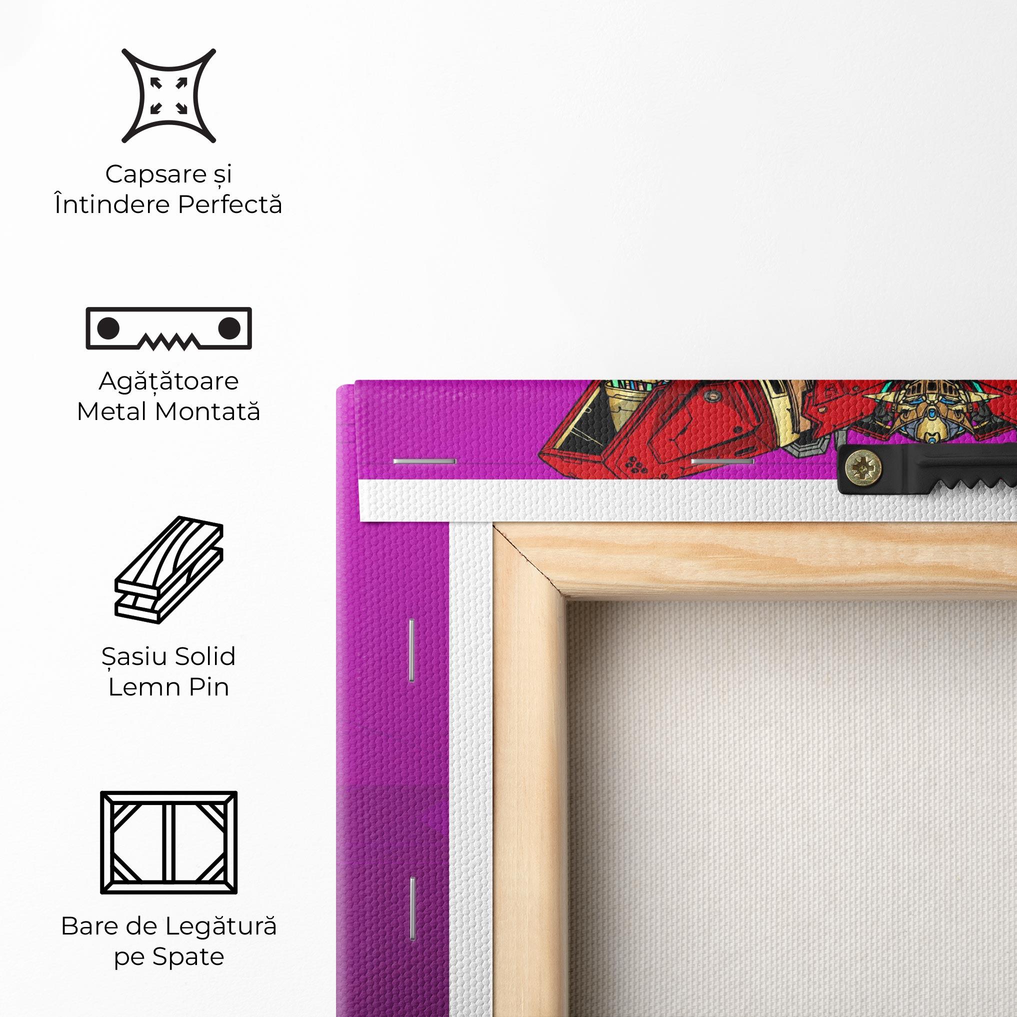 Tablou Canvas Red Cream Robot mockup 5