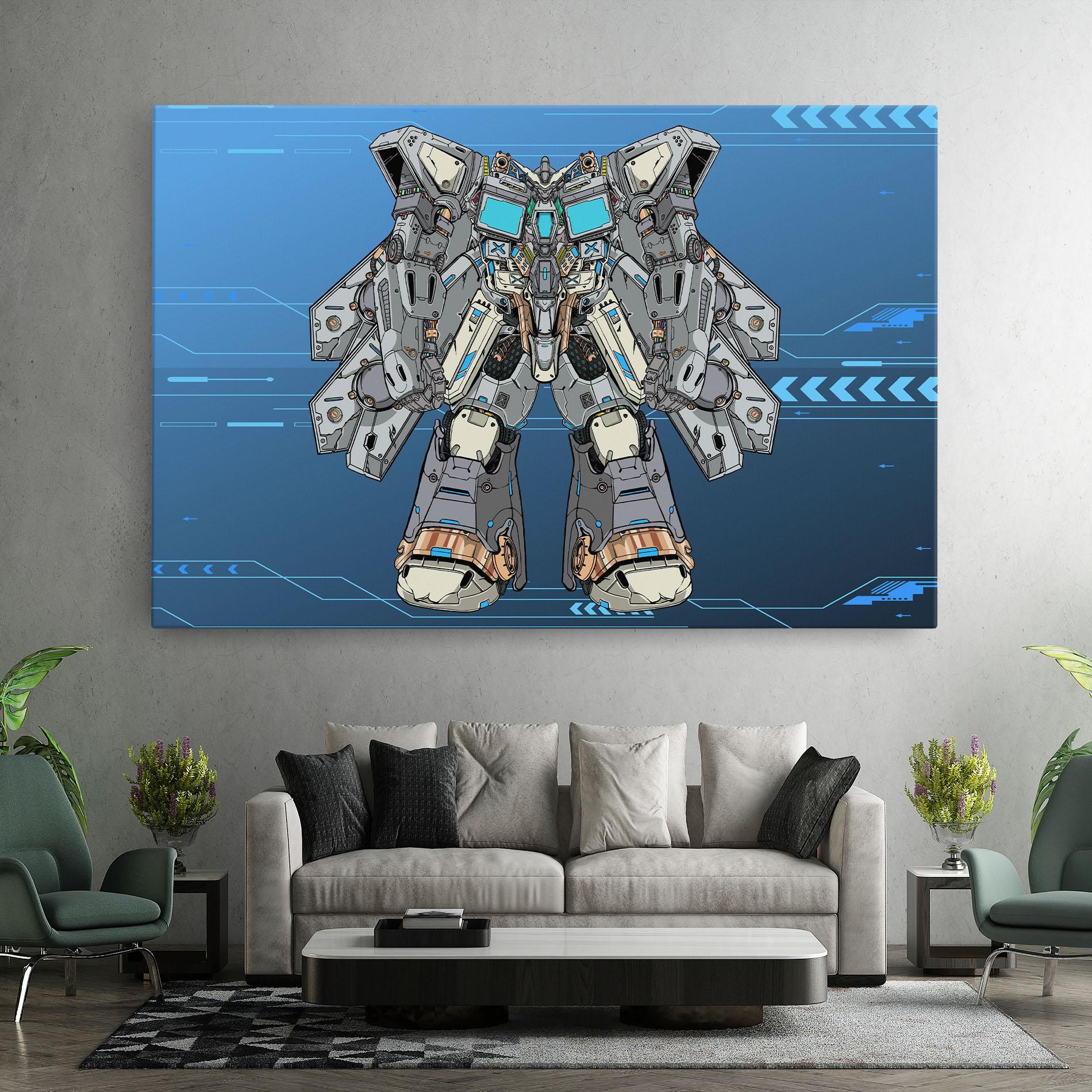Tablou Canvas Blue Grey Robot mockup 7