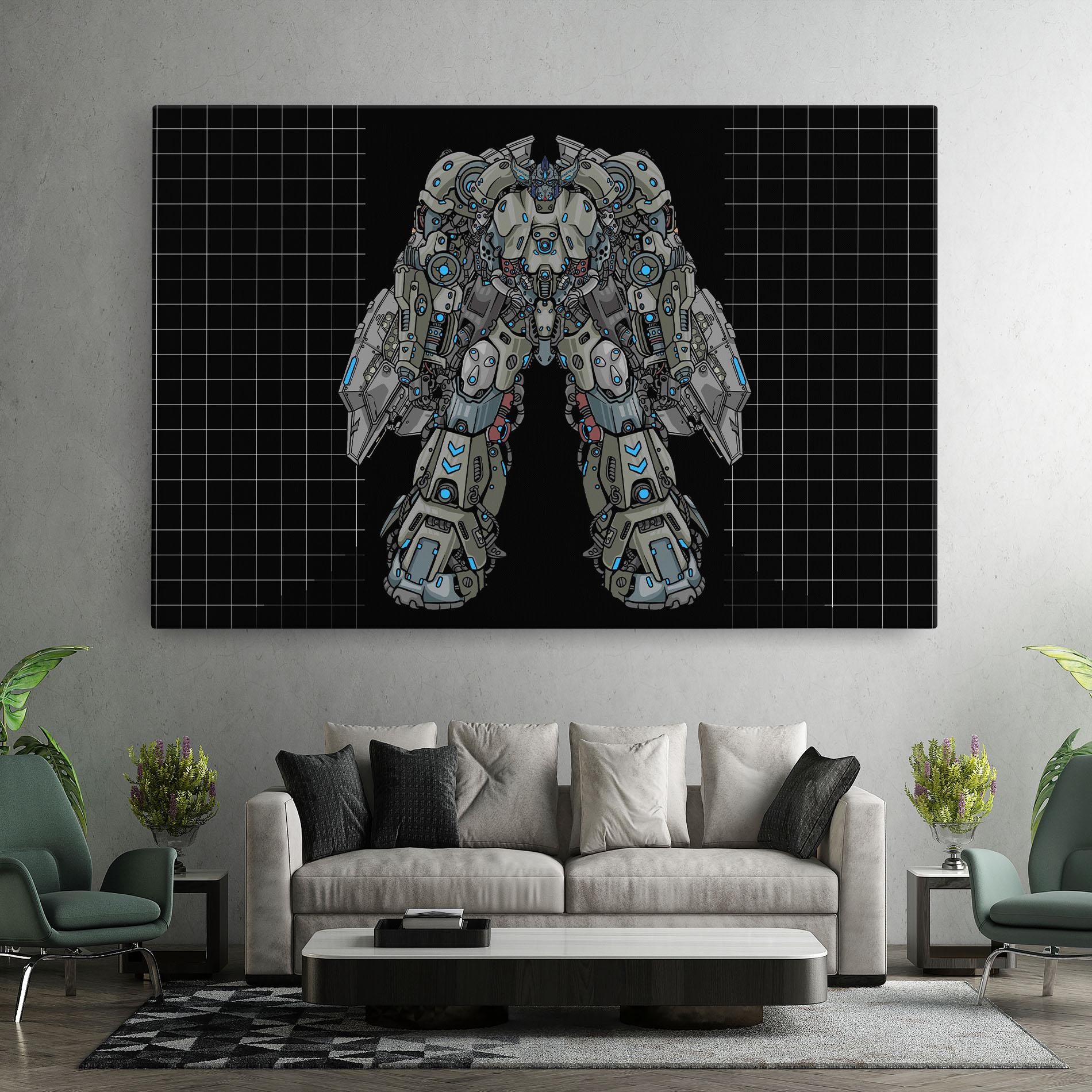 Tablou Canvas Grey Blue Robot mockup 7
