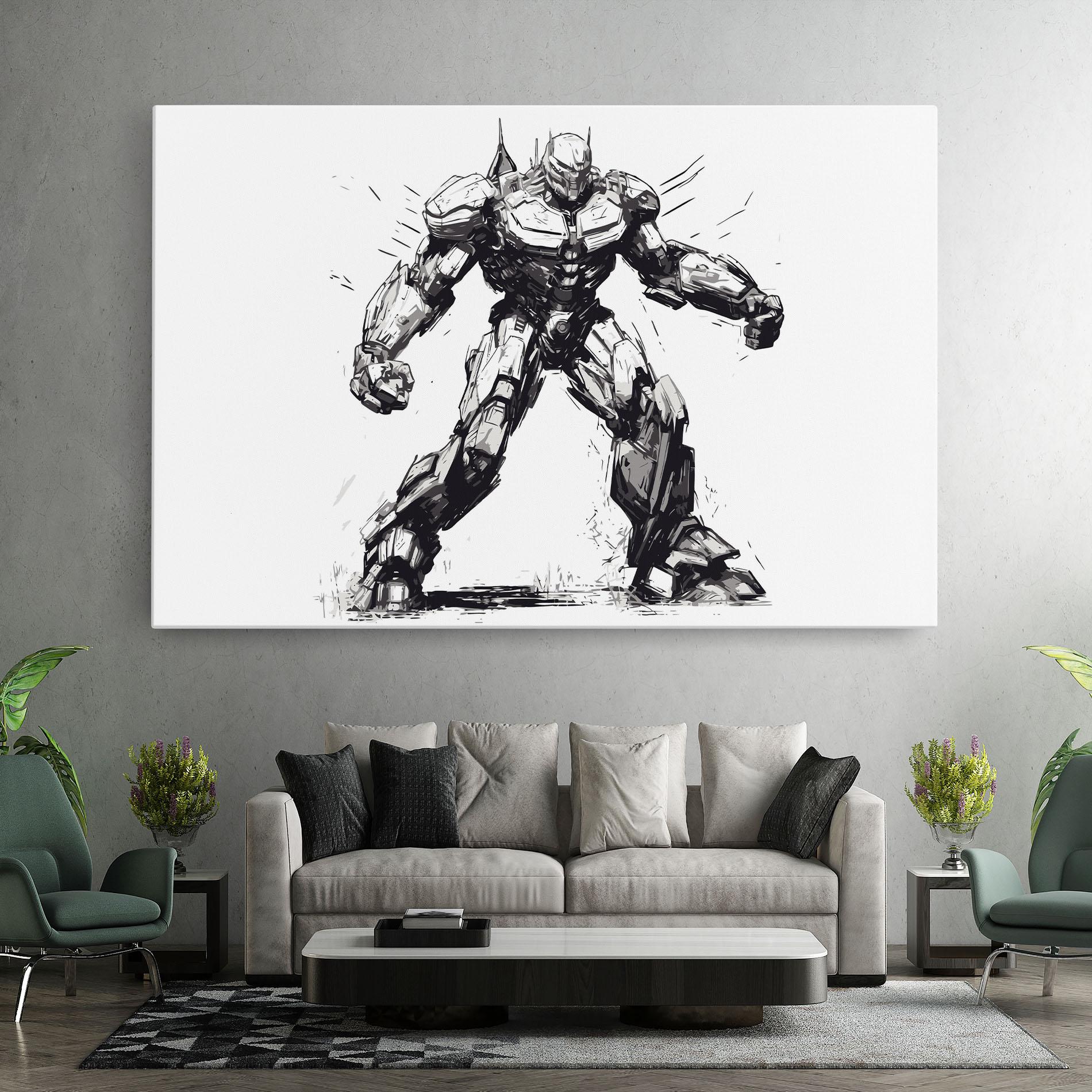 Tablou Canvas Grey White Robot mockup 7