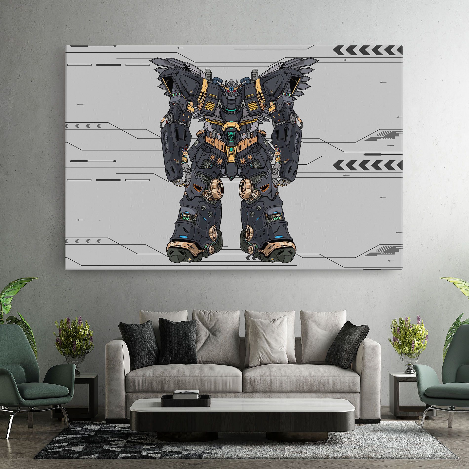 Grey Yelloy Robot mockup 7