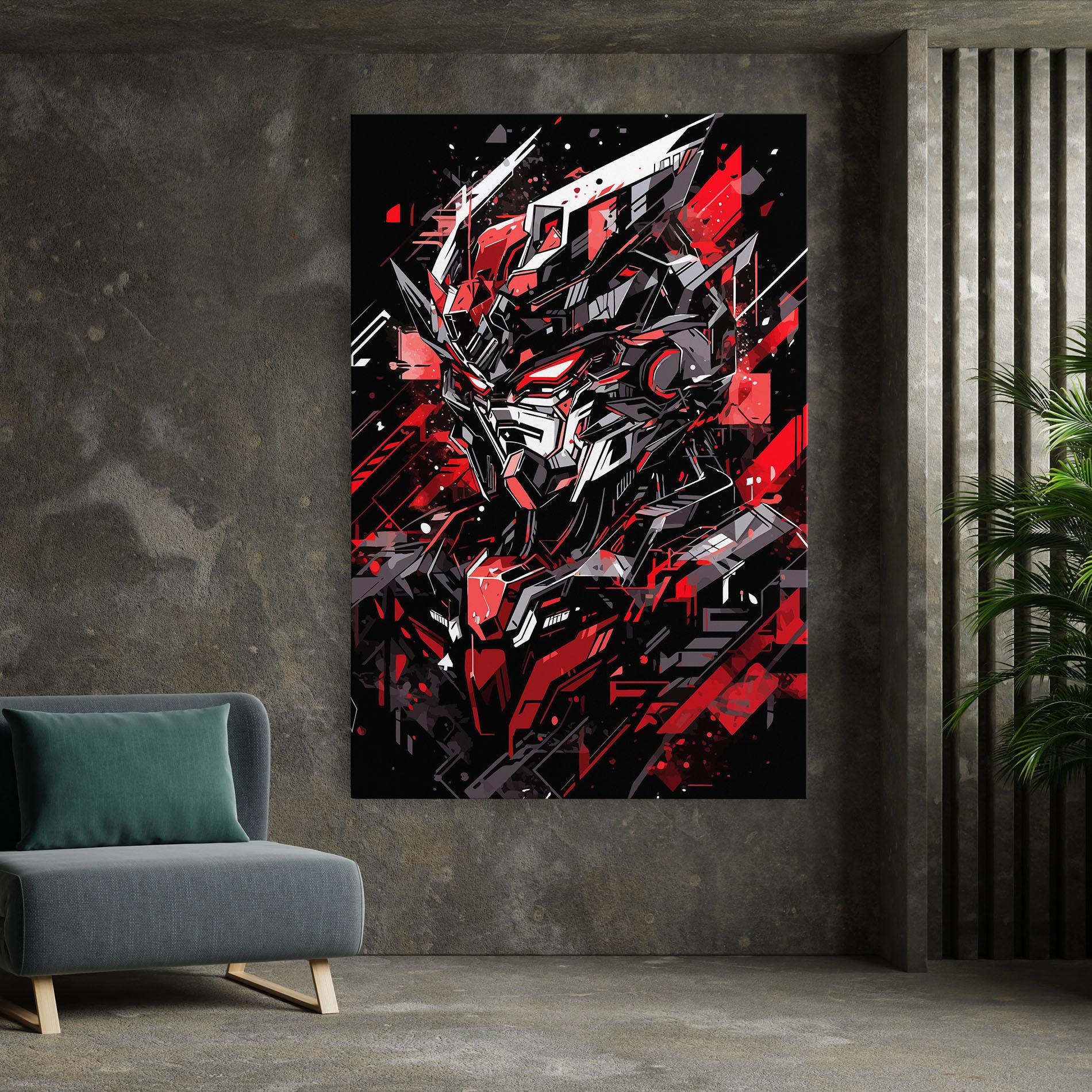 Tablou Canvas Red Grey Robot mockup 7