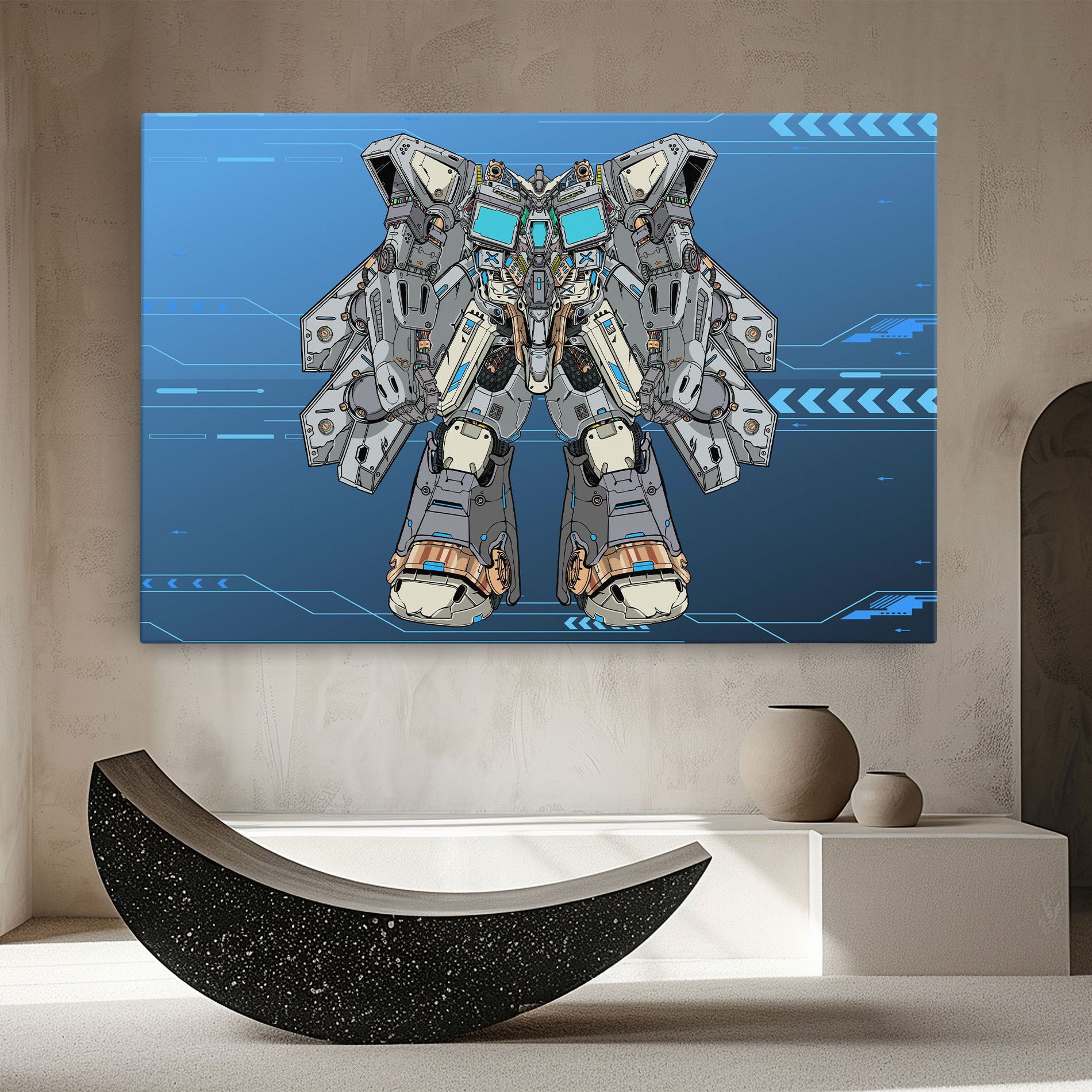 Blue Grey Robot mockup 8