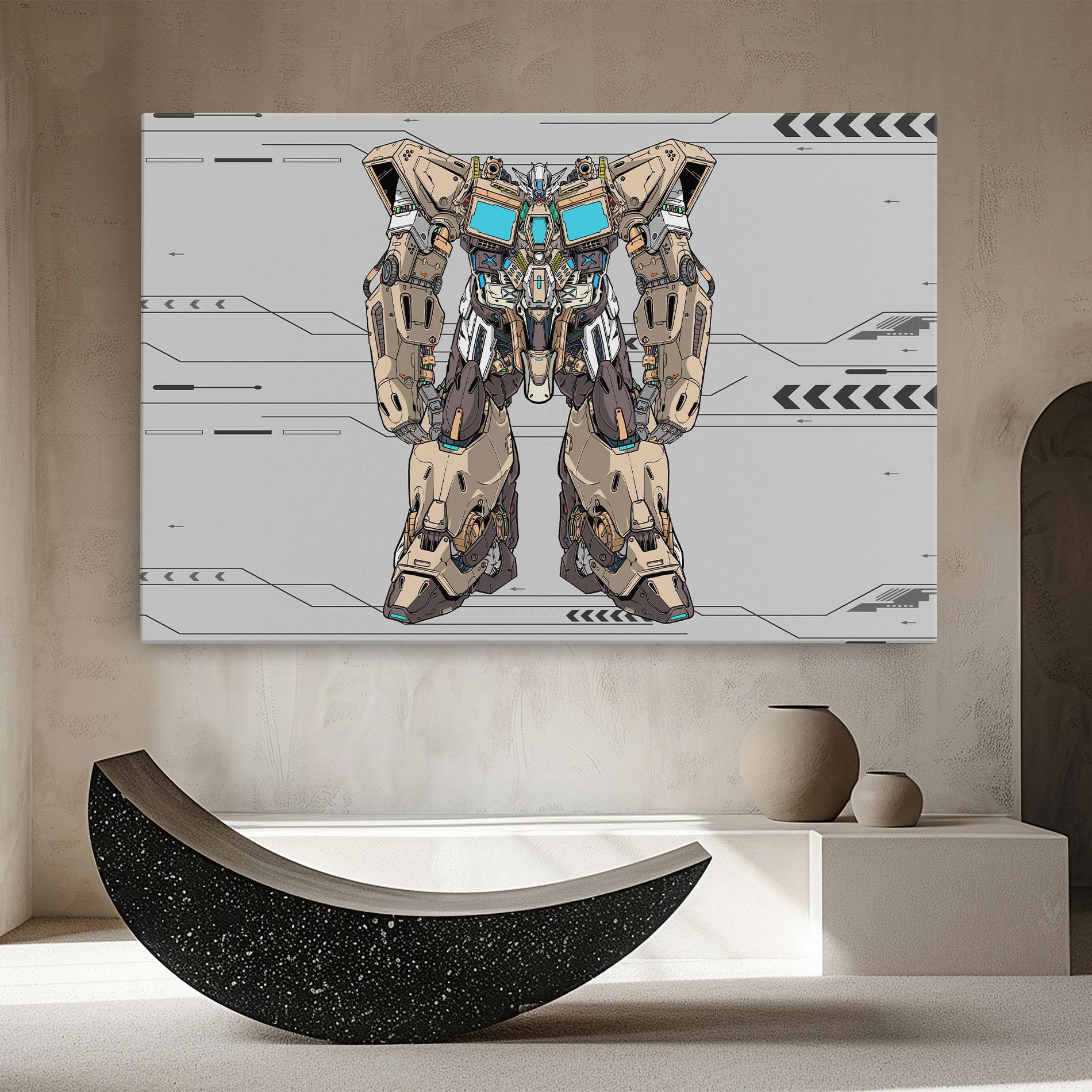 Tablou Canvas Cream Blue Robot mockup 8