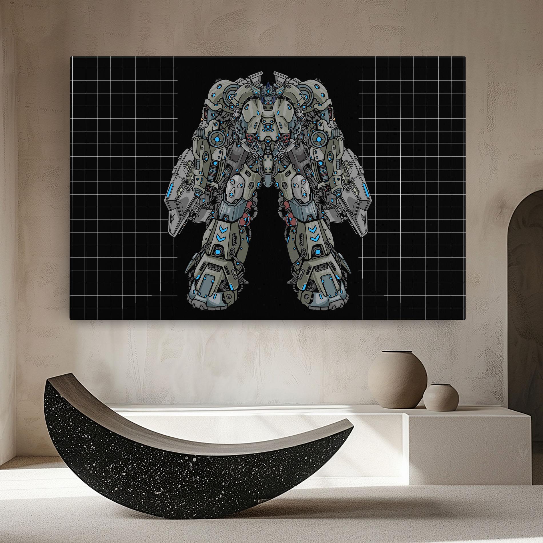 Tablou Canvas Grey Blue Robot mockup 8