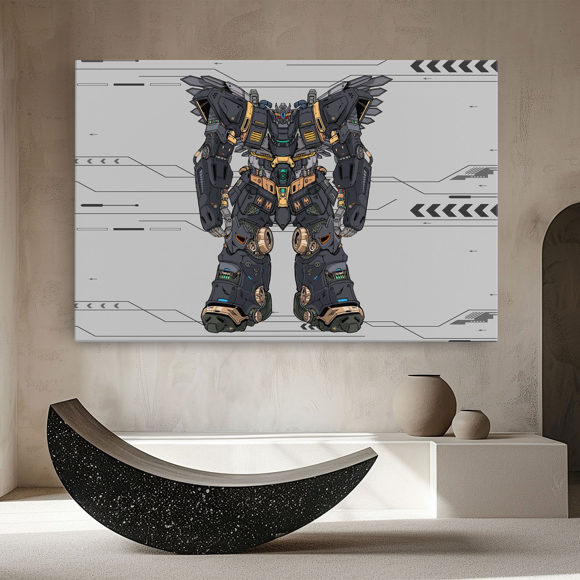 Grey Yelloy Robot mockup 8