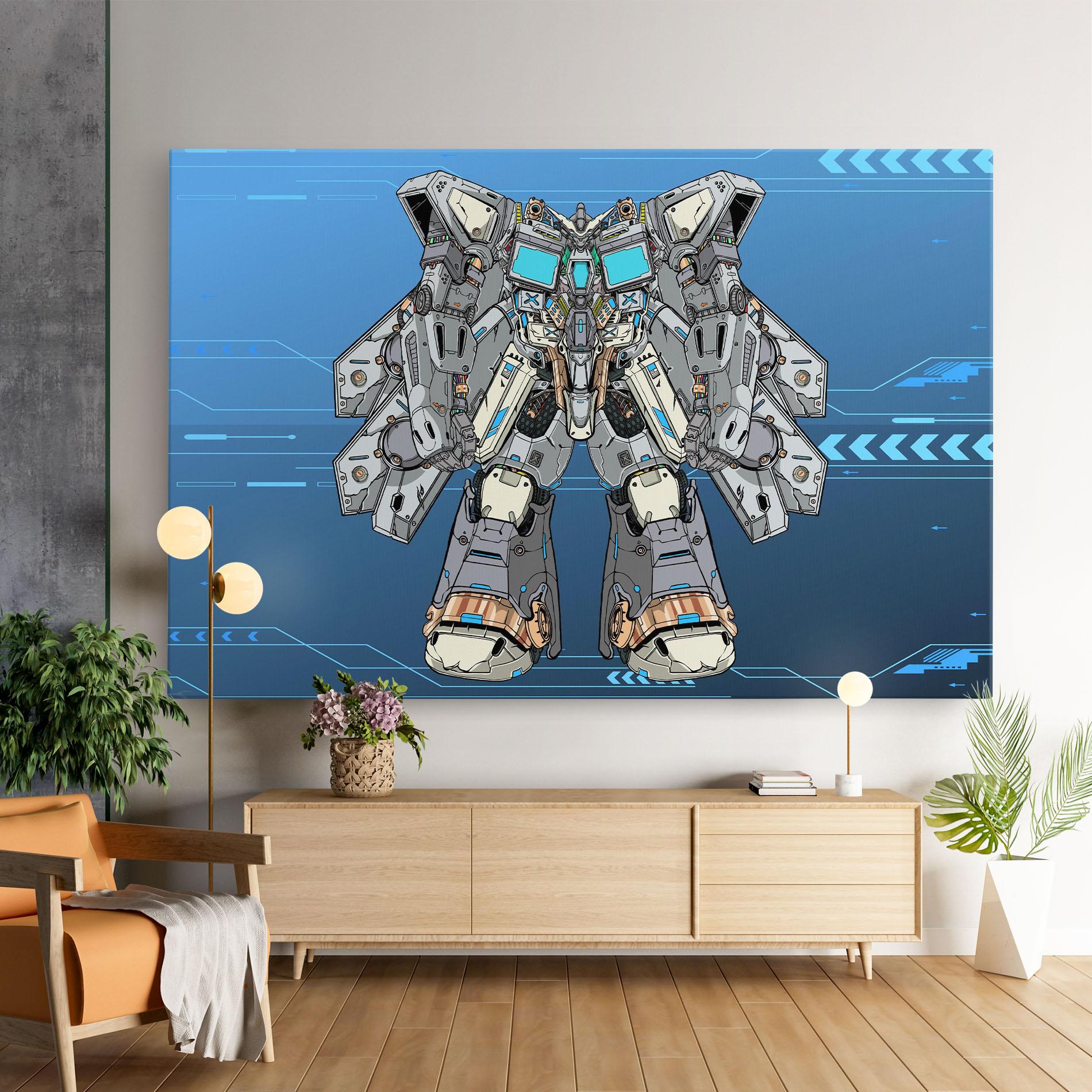Tablou Canvas Blue Grey Robot mockup 9