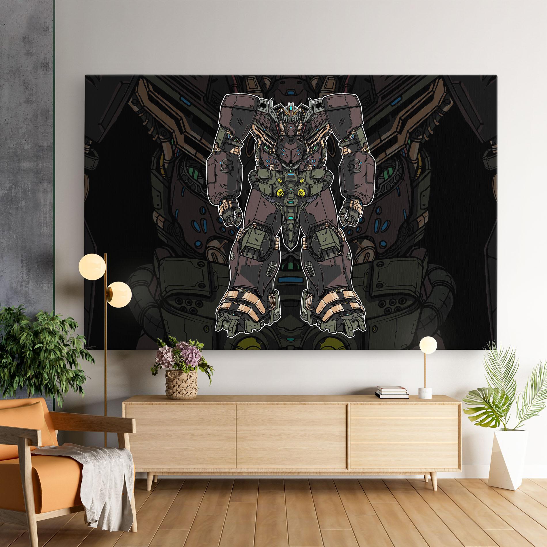 Tablou Canvas Brown Grey Robot mockup 9