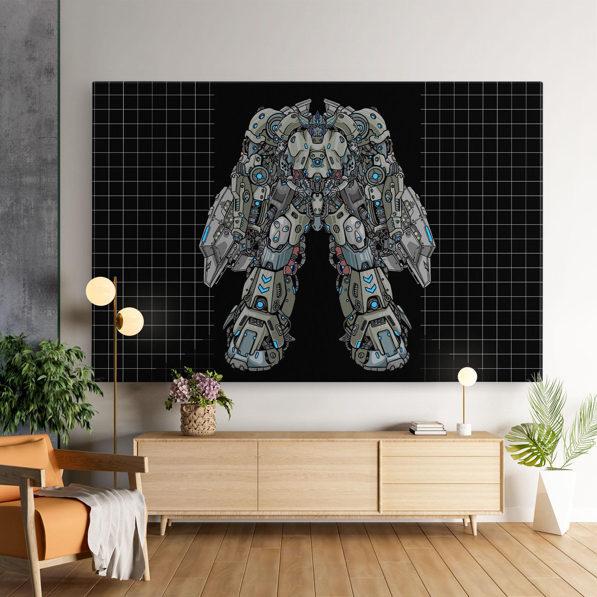 Tablou Canvas Grey Blue Robot mockup 9