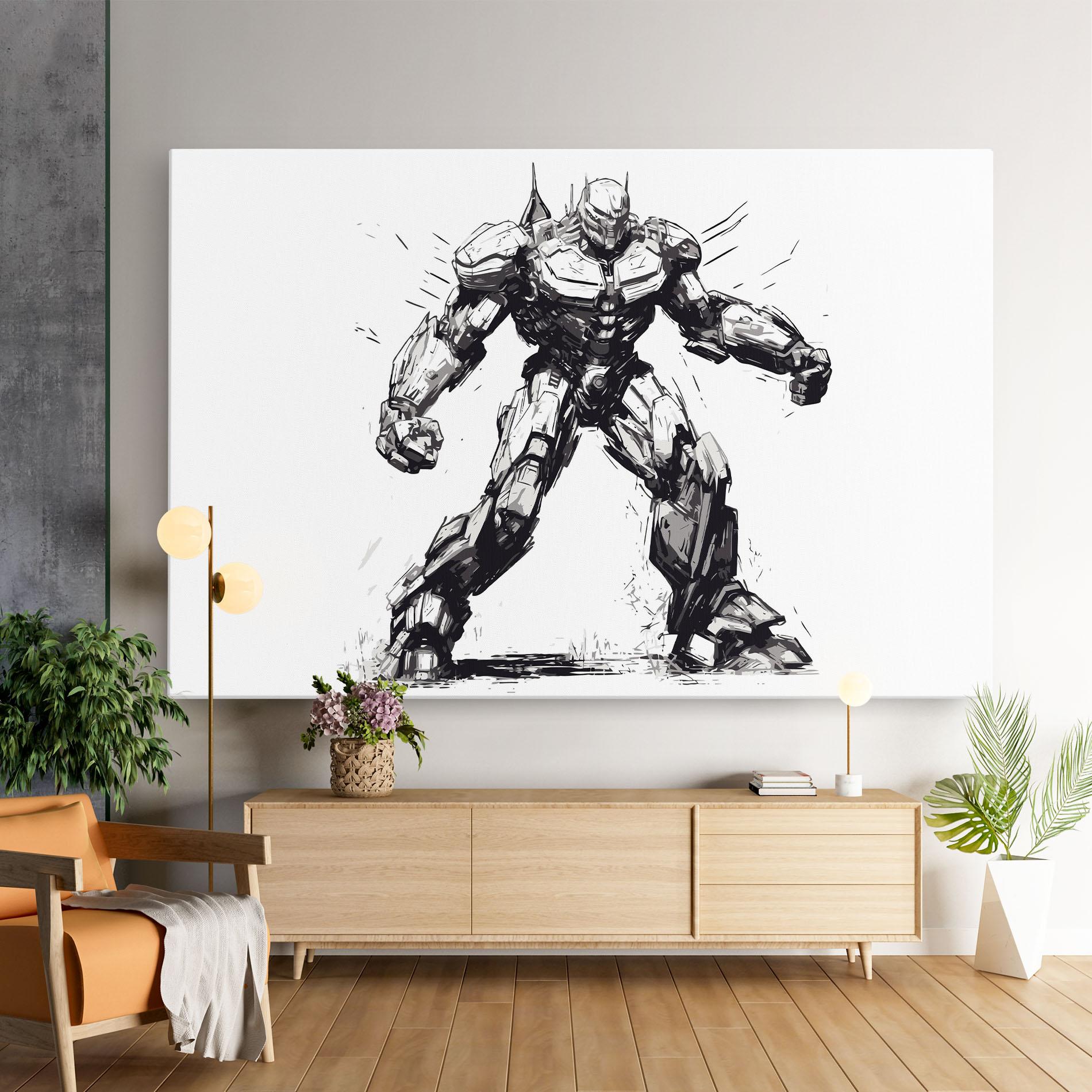 Tablou Canvas Grey White Robot mockup 9