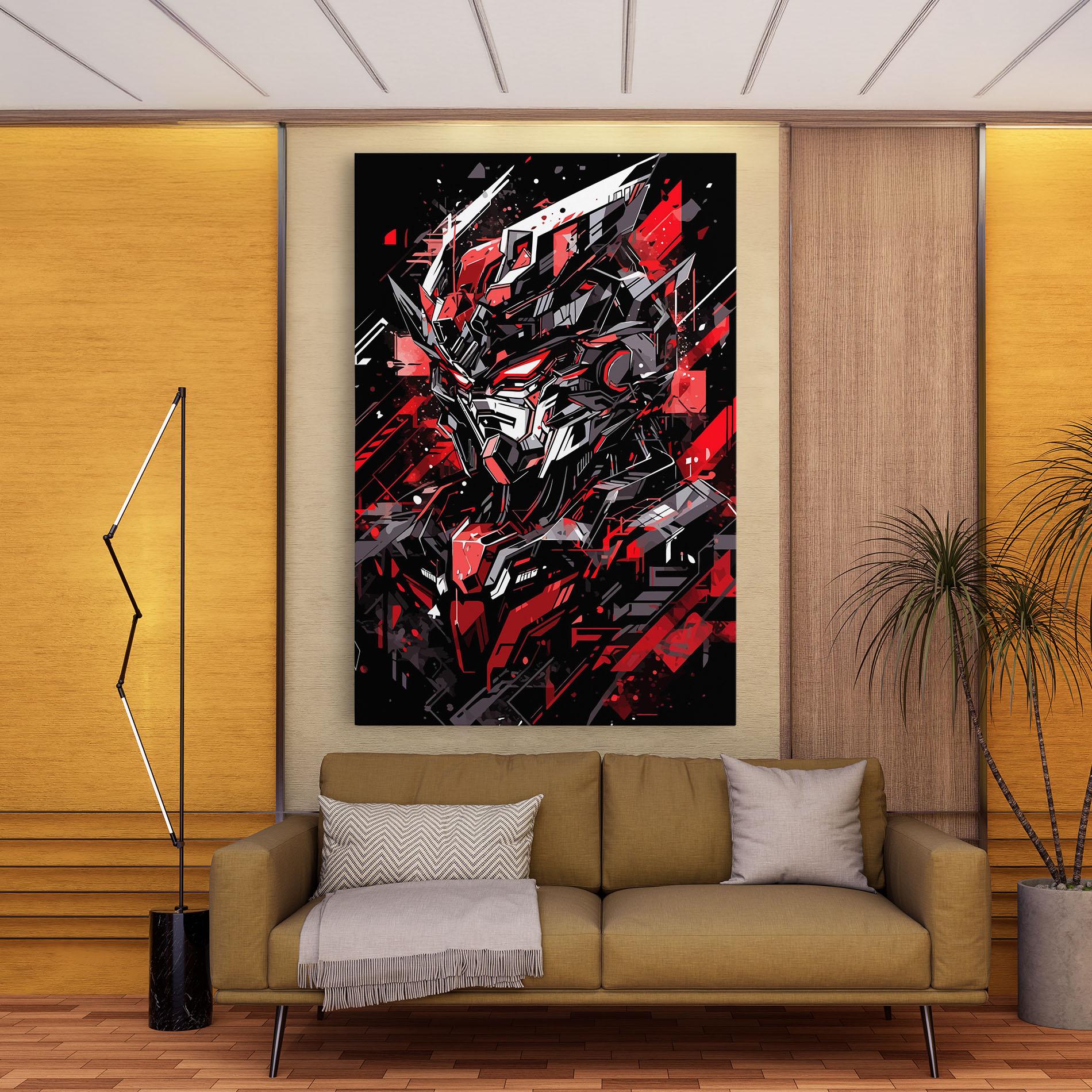 Tablou Canvas Red Grey Robot mockup 9