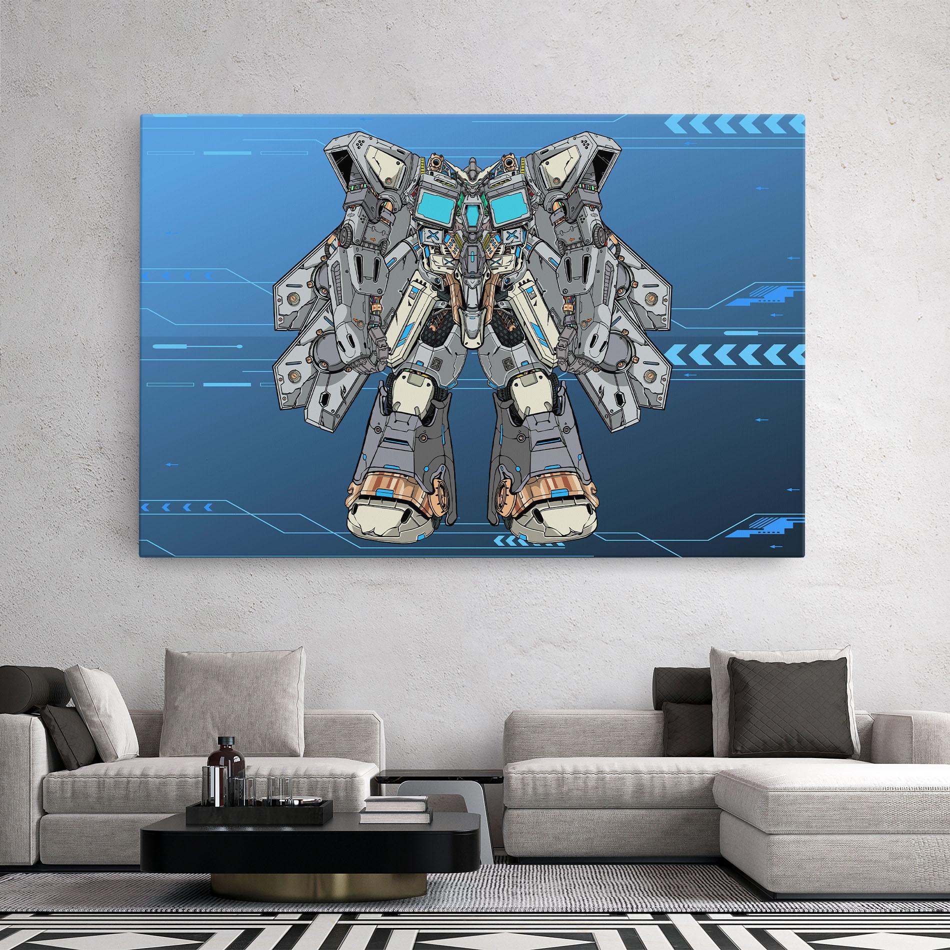 Tablou Canvas Blue Grey Robot mockup 2