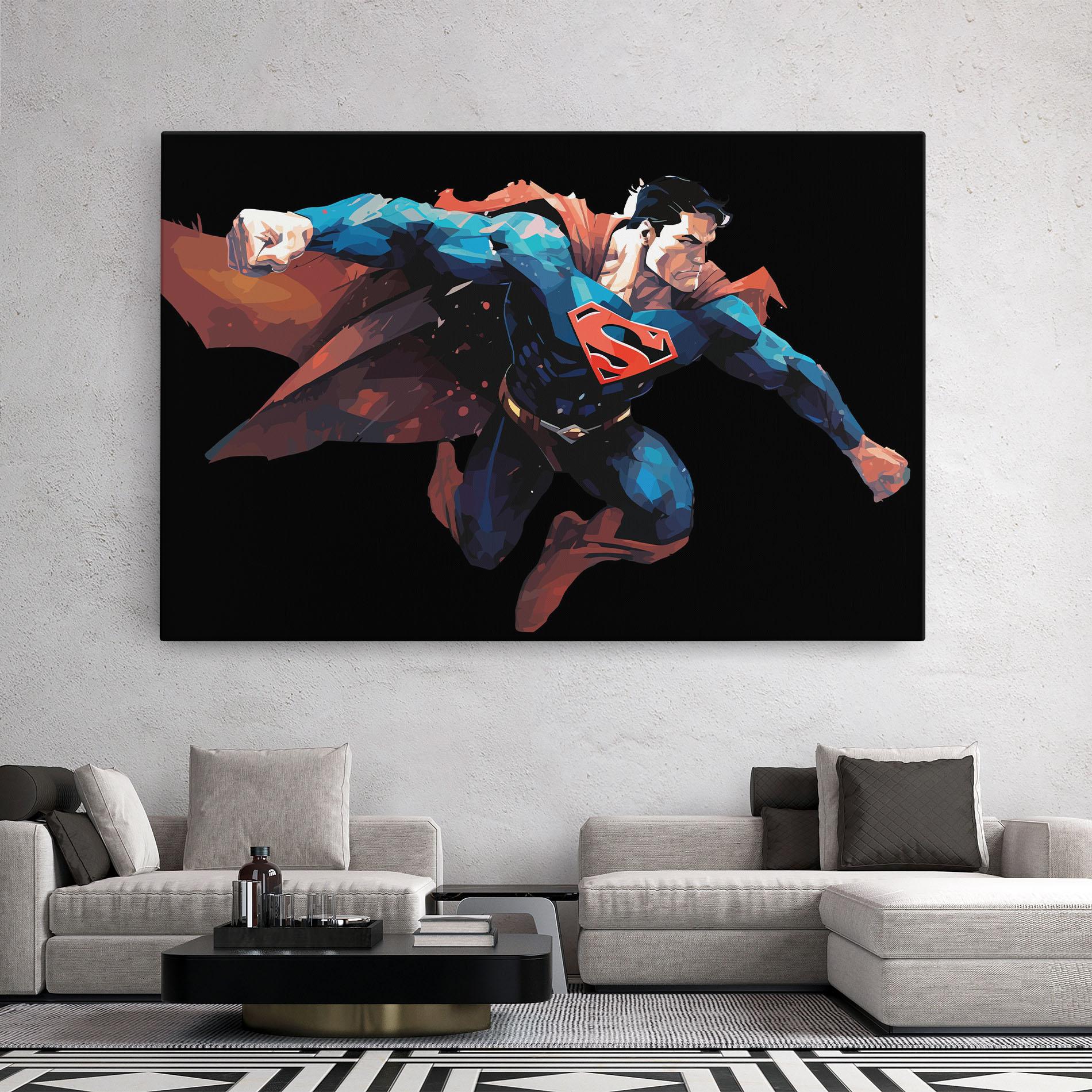Tablou Canvas Superman Jump mockup 2